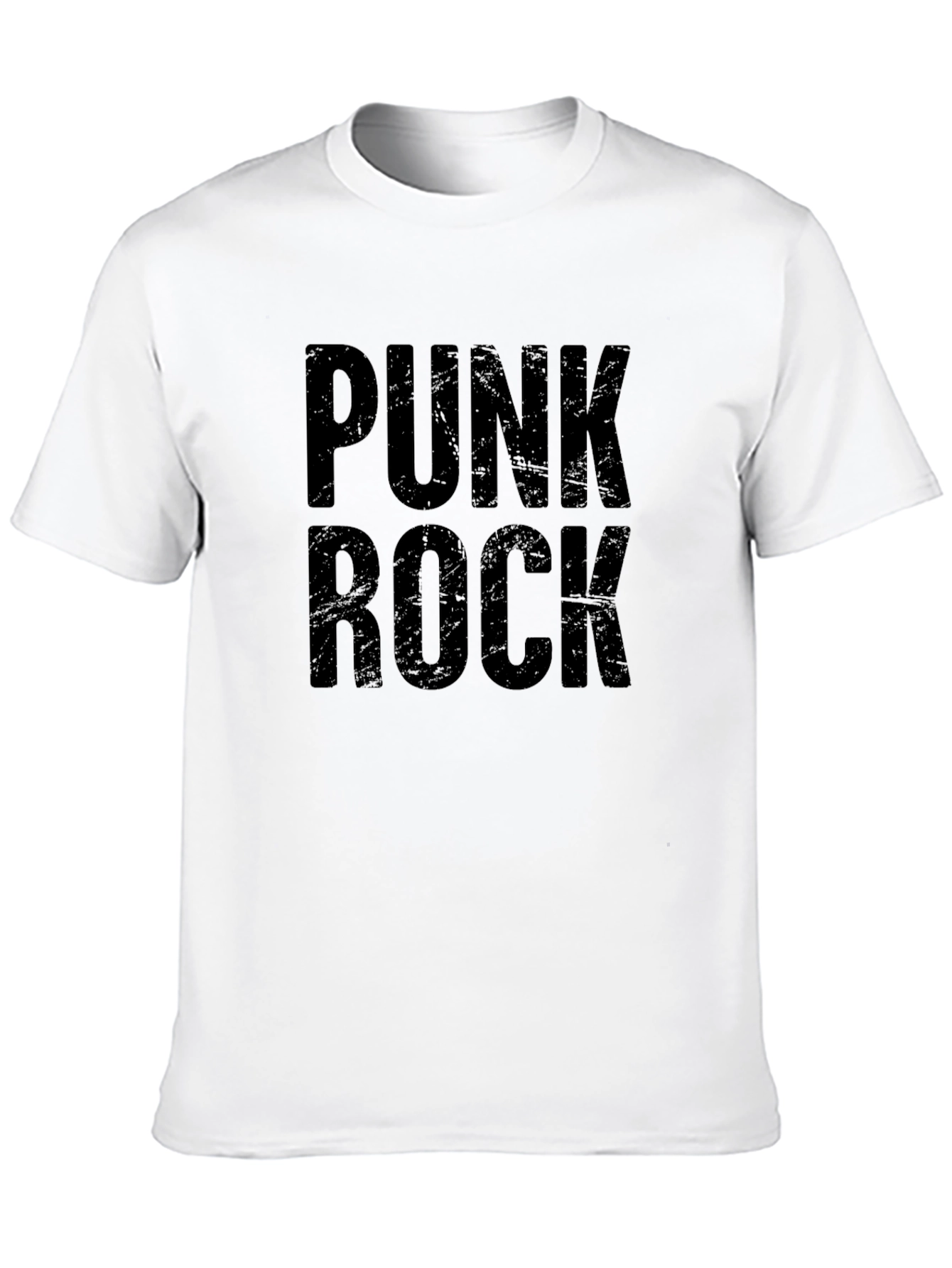 Punk Rock Graphic Tee - Black Cotton T-Shirt