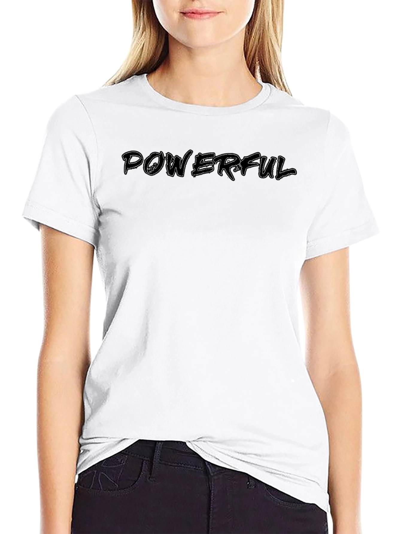 Powerful Graphic Print Black T-Shirt
