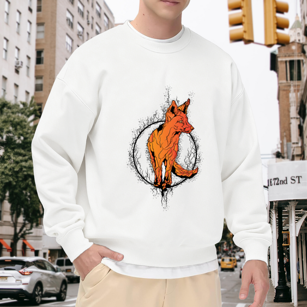 Fox Graphic - Crewneck Sweatshirt | Fox Lover, Fox Gift, Animal Design Gift