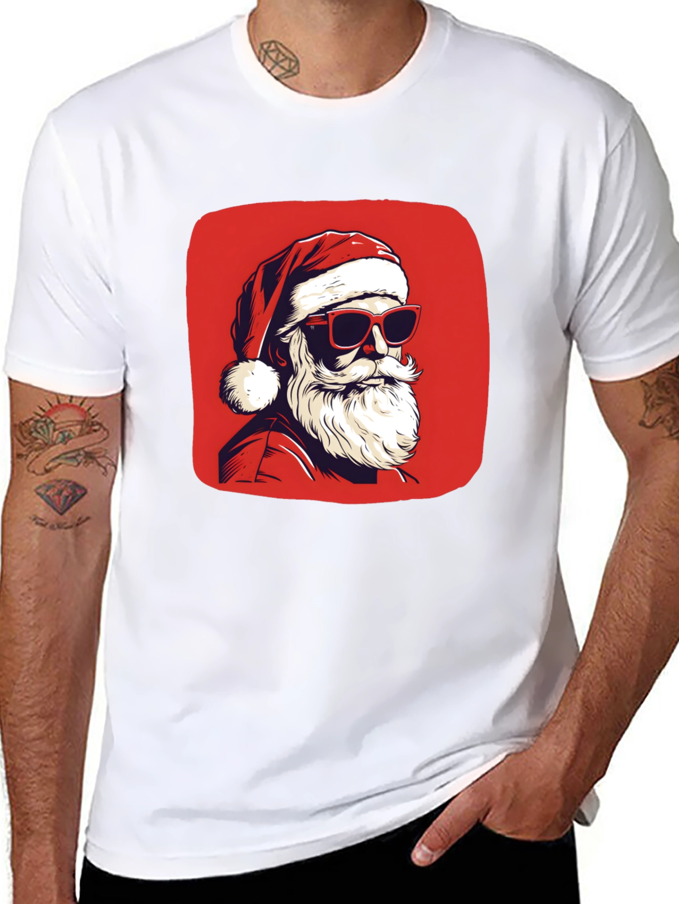 Cool Santa Graphic T-Shirt - Holiday Style