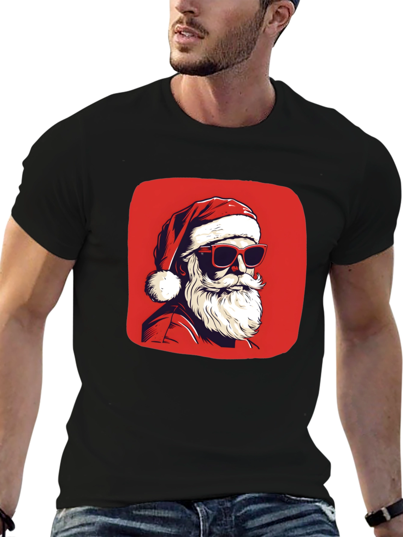 Cool Santa Graphic T-Shirt - Holiday Style
