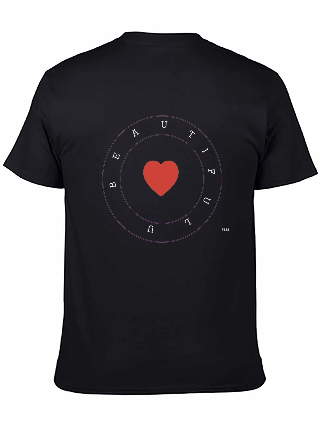 Beautiful Heart Graphic Tee - Soft Black T-Shirt