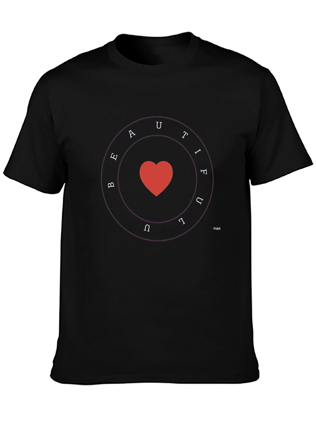 Beautiful Heart Graphic Tee - Soft Black T-Shirt