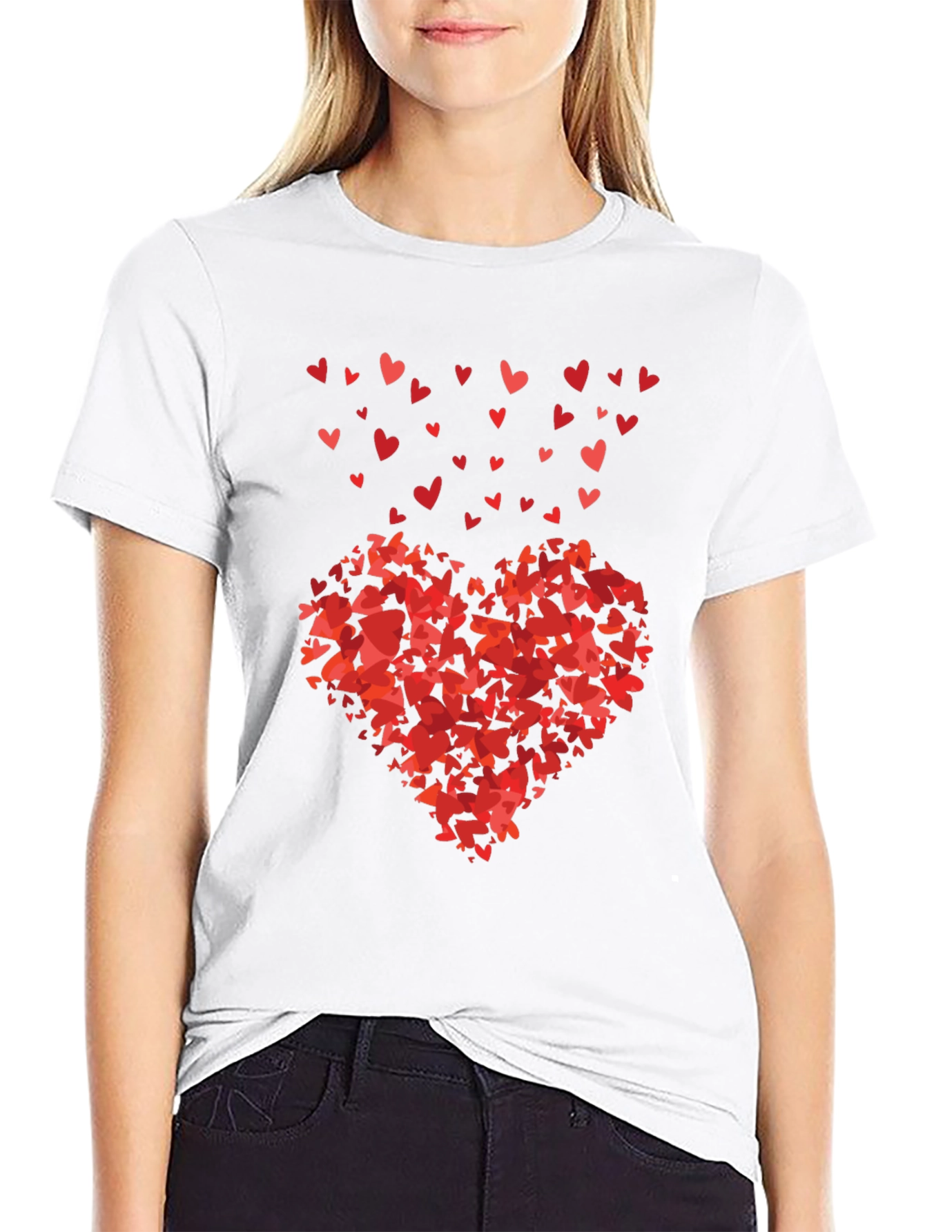 Heart of Hearts Black Graphic Tee - Love Design