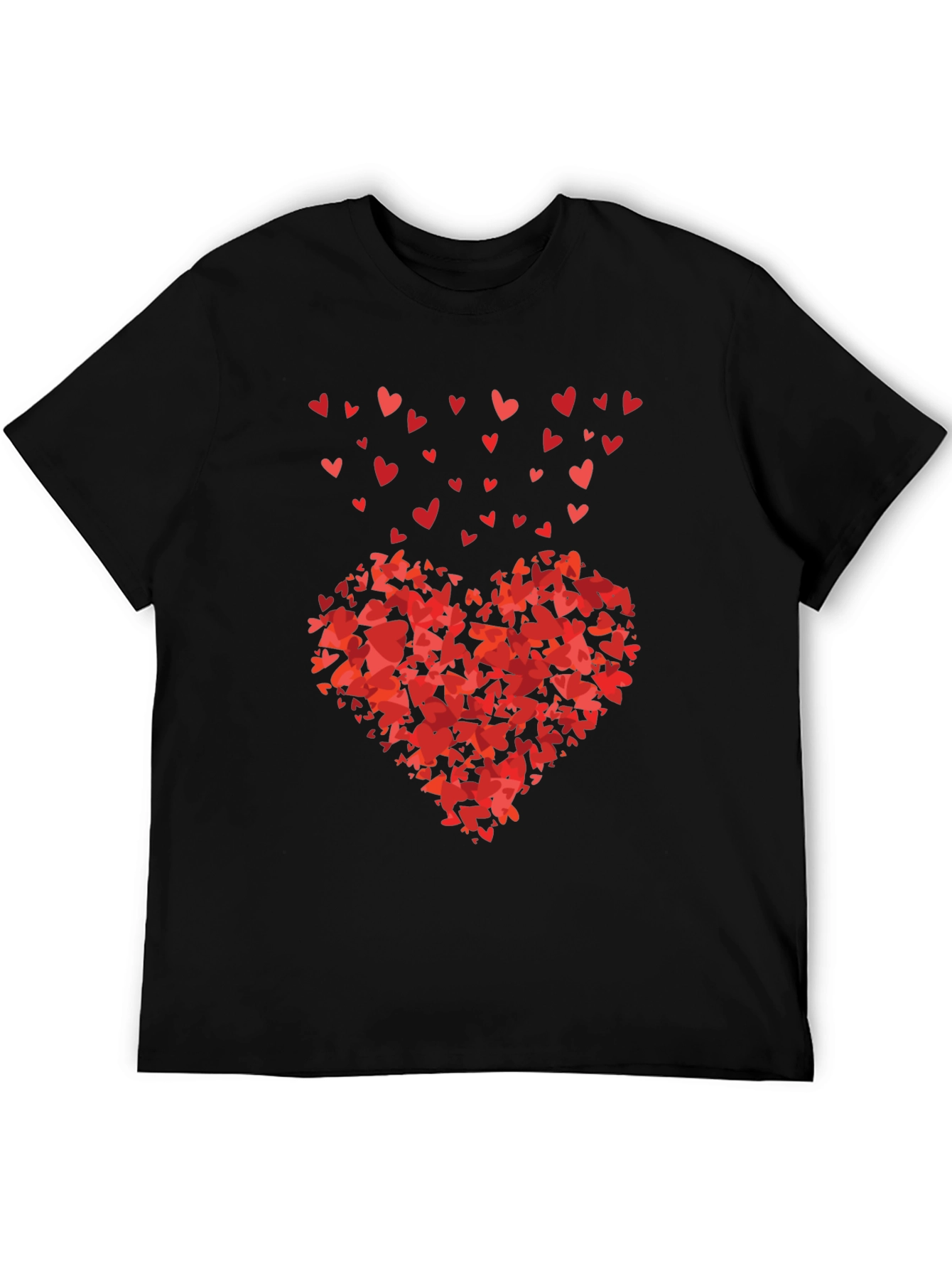 Heart of Hearts Black Graphic Tee - Love Design