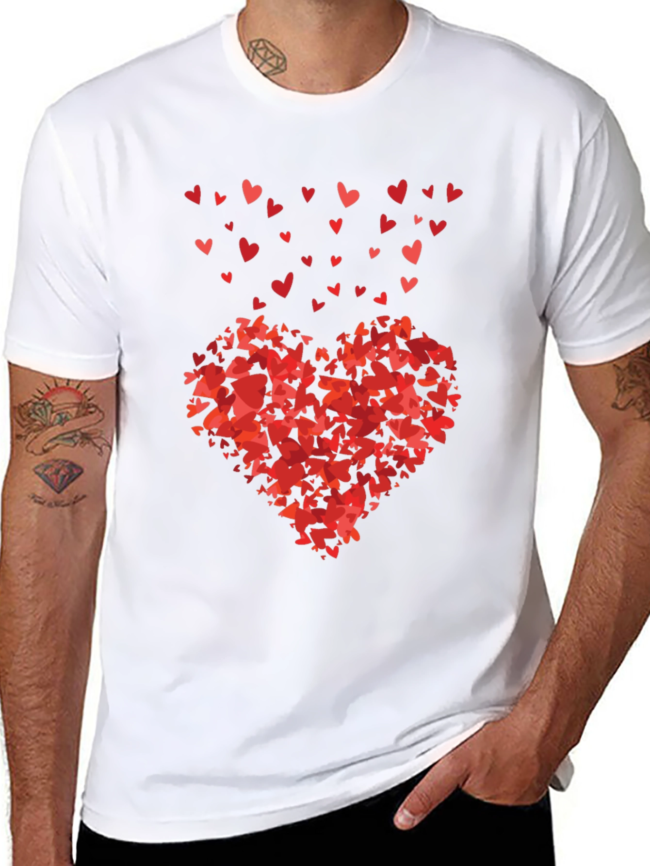 Heart of Hearts Black Graphic Tee - Love Design