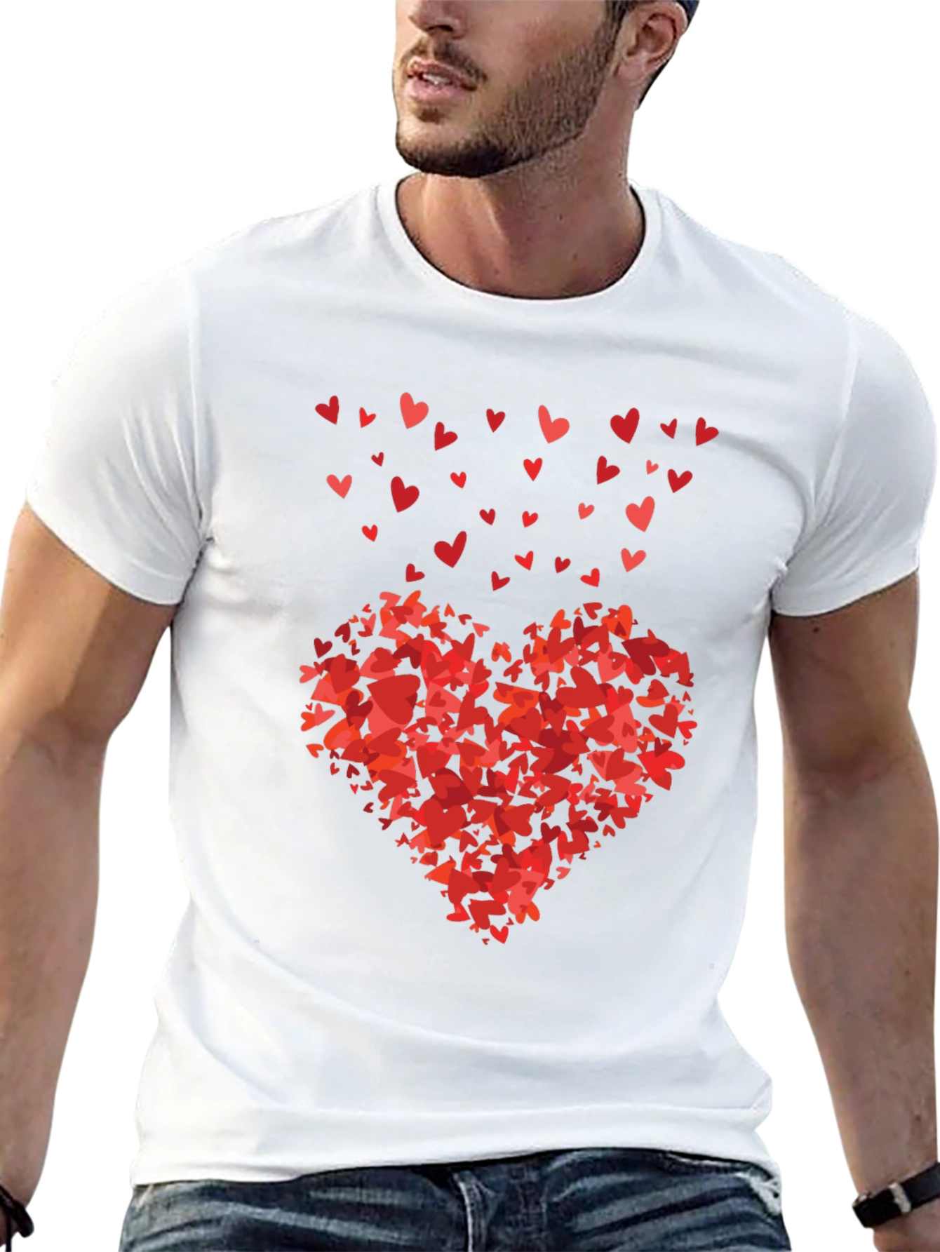 Heart of Hearts Black Graphic Tee - Love Design