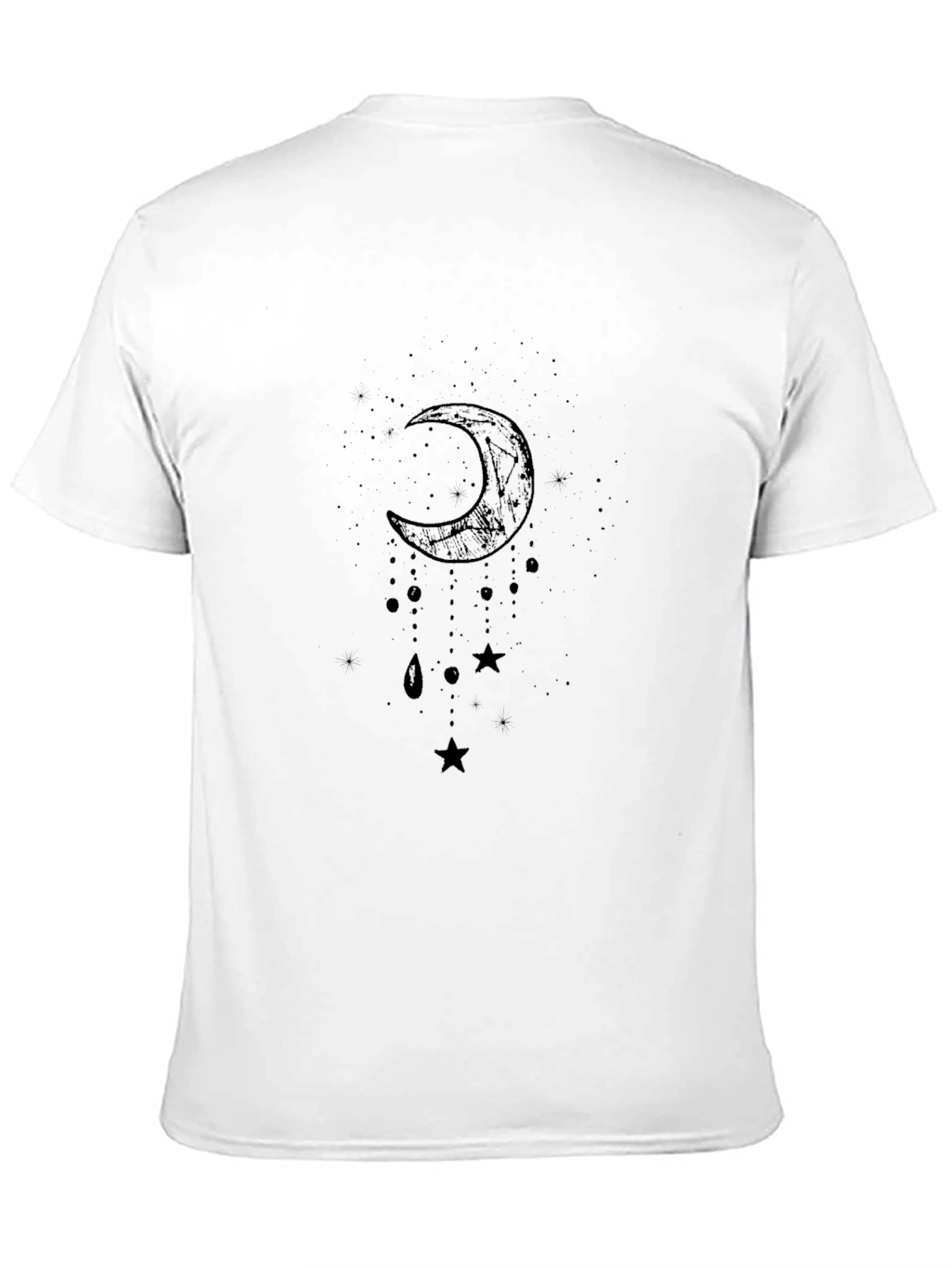 Crescent Moon & Stars Black Graphic Tee
