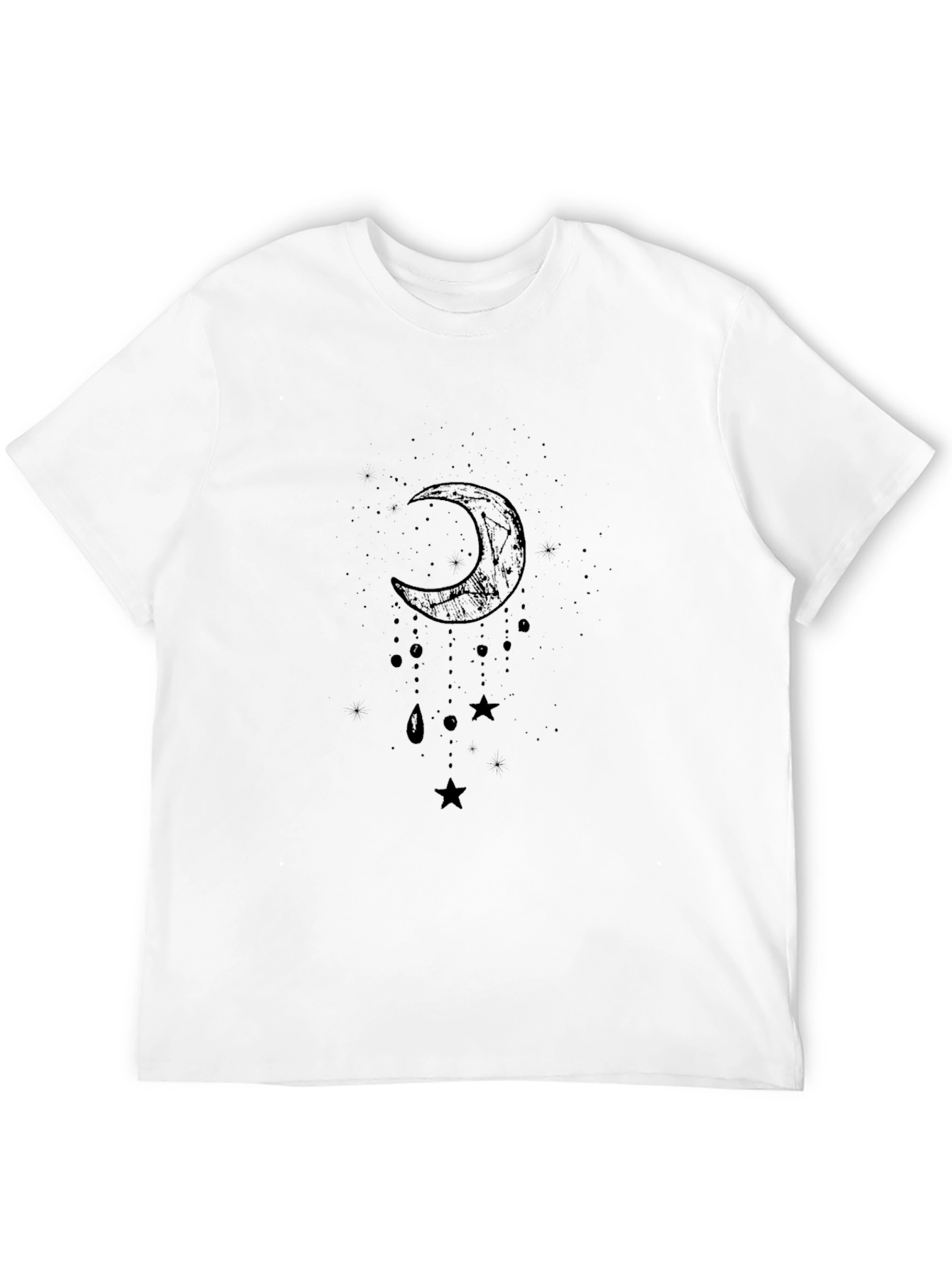 Crescent Moon & Stars Black Graphic Tee