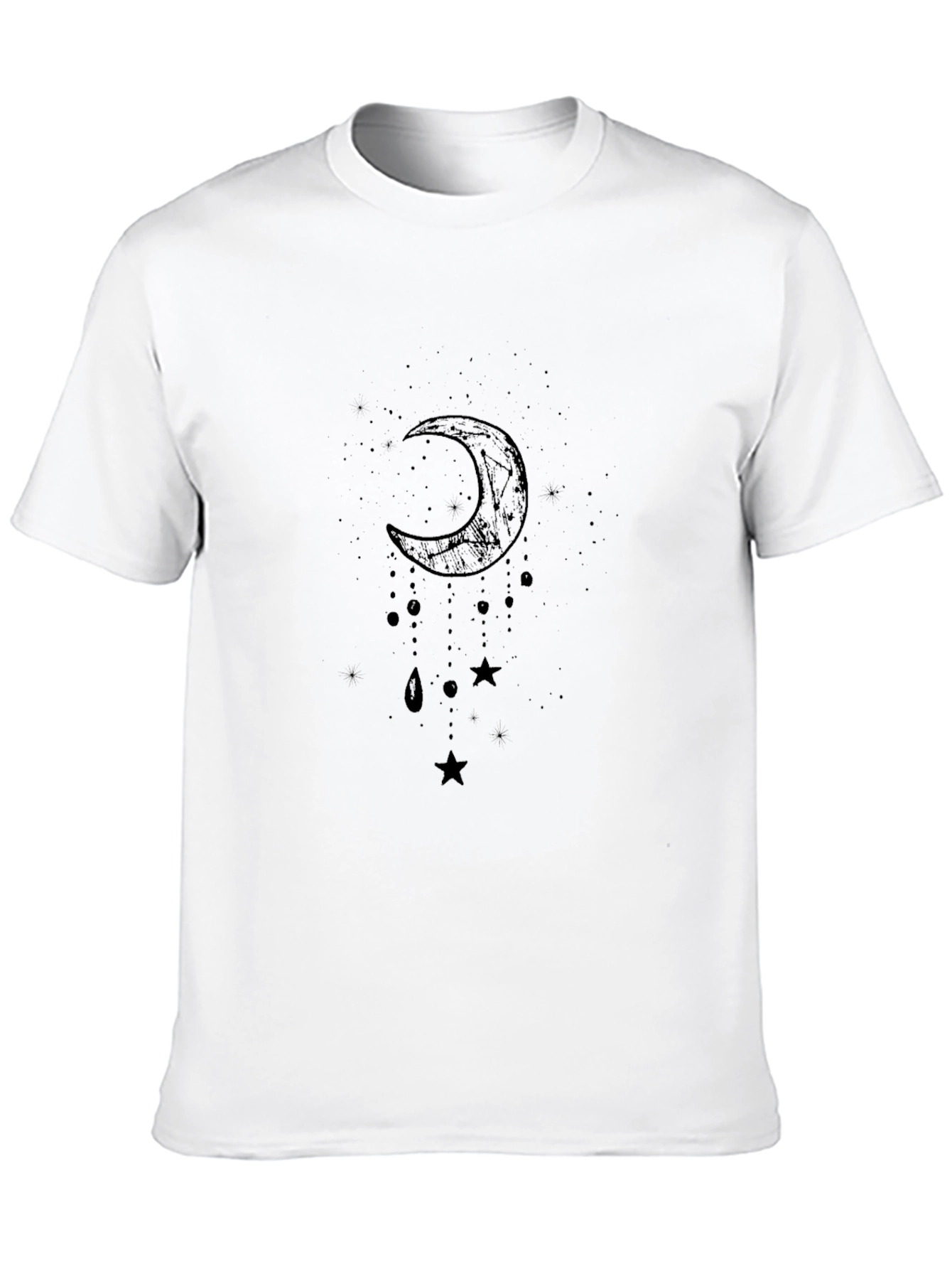 Crescent Moon & Stars Black Graphic Tee