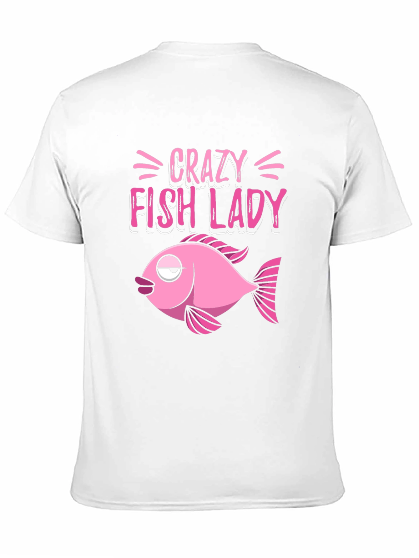 Crazy Fish Lady Graphic Tee - Black