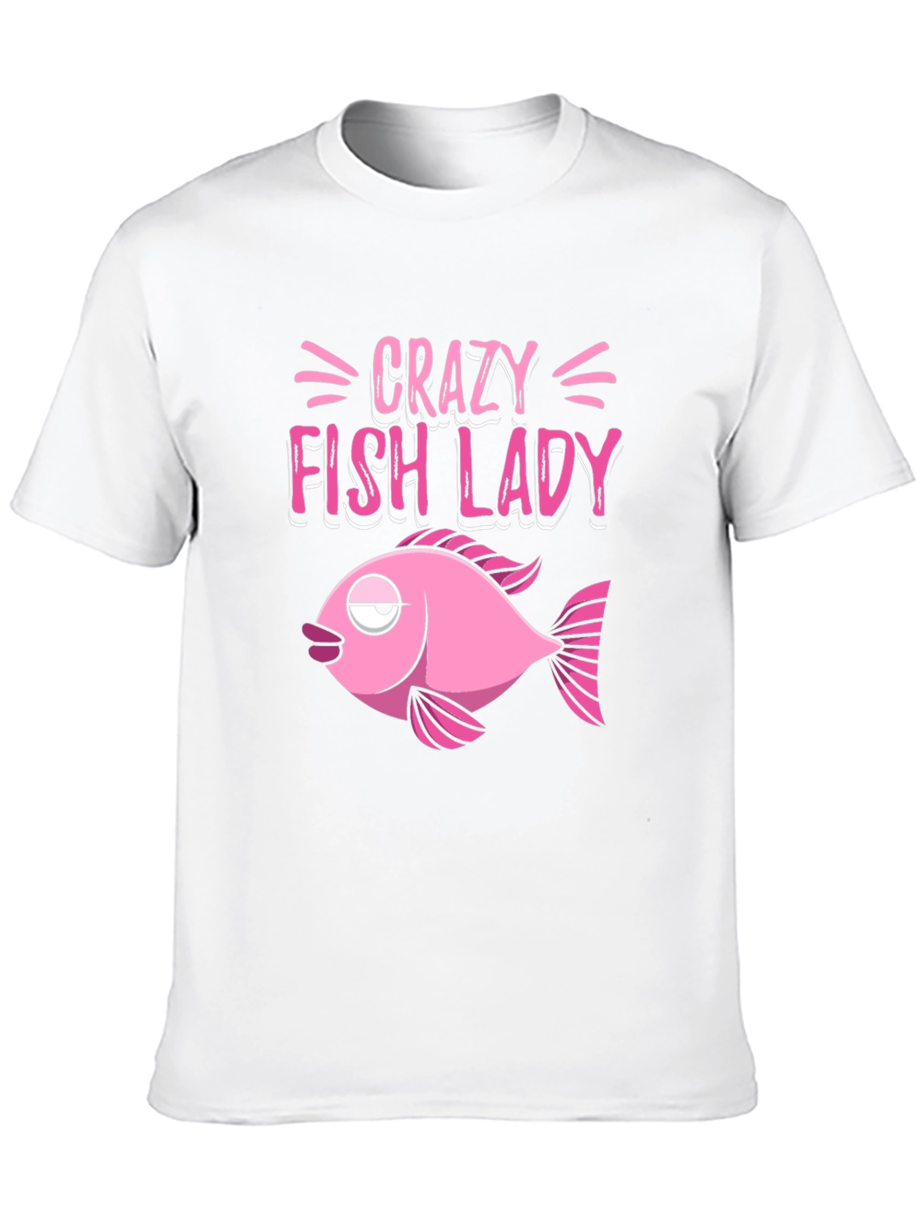 Crazy Fish Lady Graphic Tee - Black