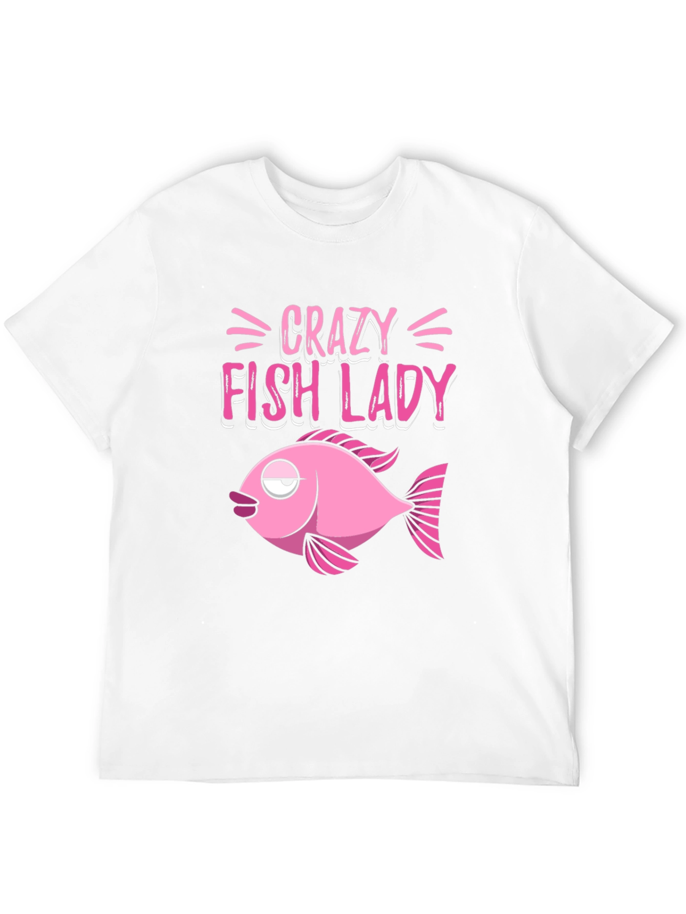 Crazy Fish Lady Graphic Tee - Black