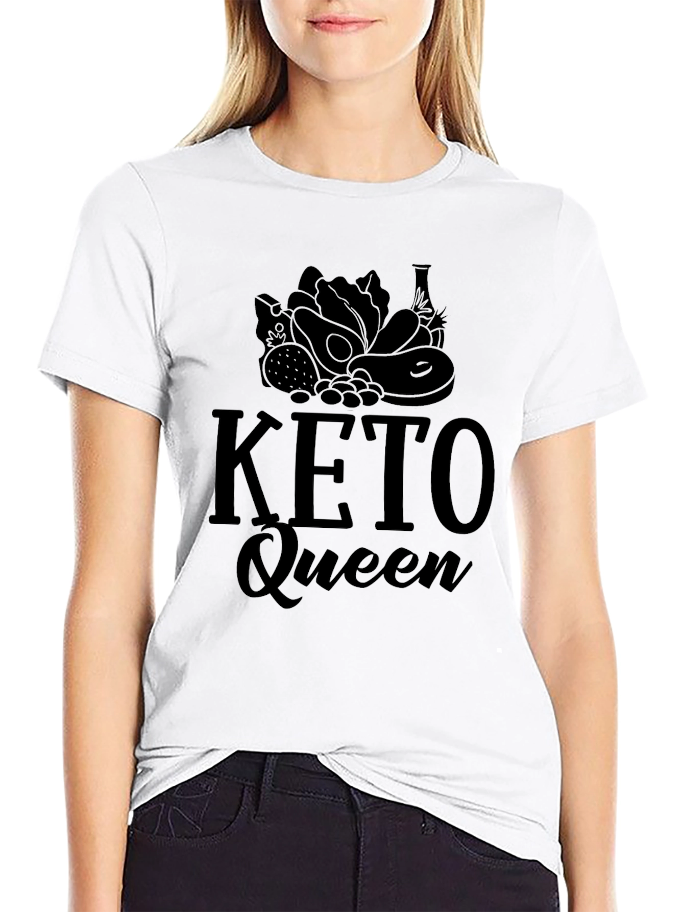Keto Queen Black T-Shirt - Keto Diet Lifestyle Apparel