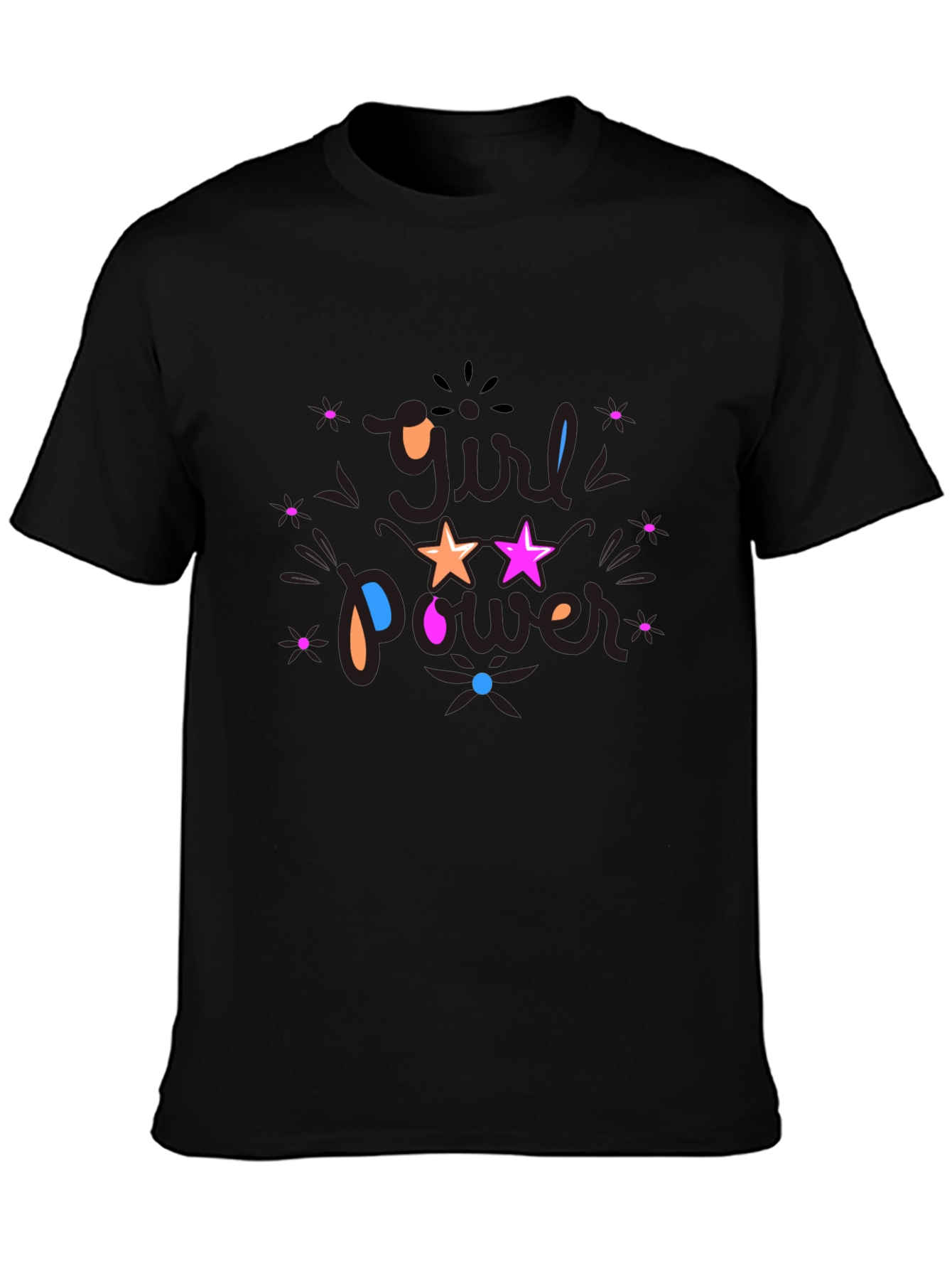 Girl Power Graphic Black T-Shirt