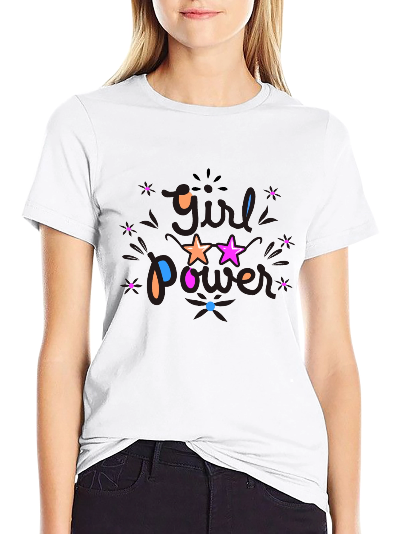 Girl Power Graphic Black T-Shirt
