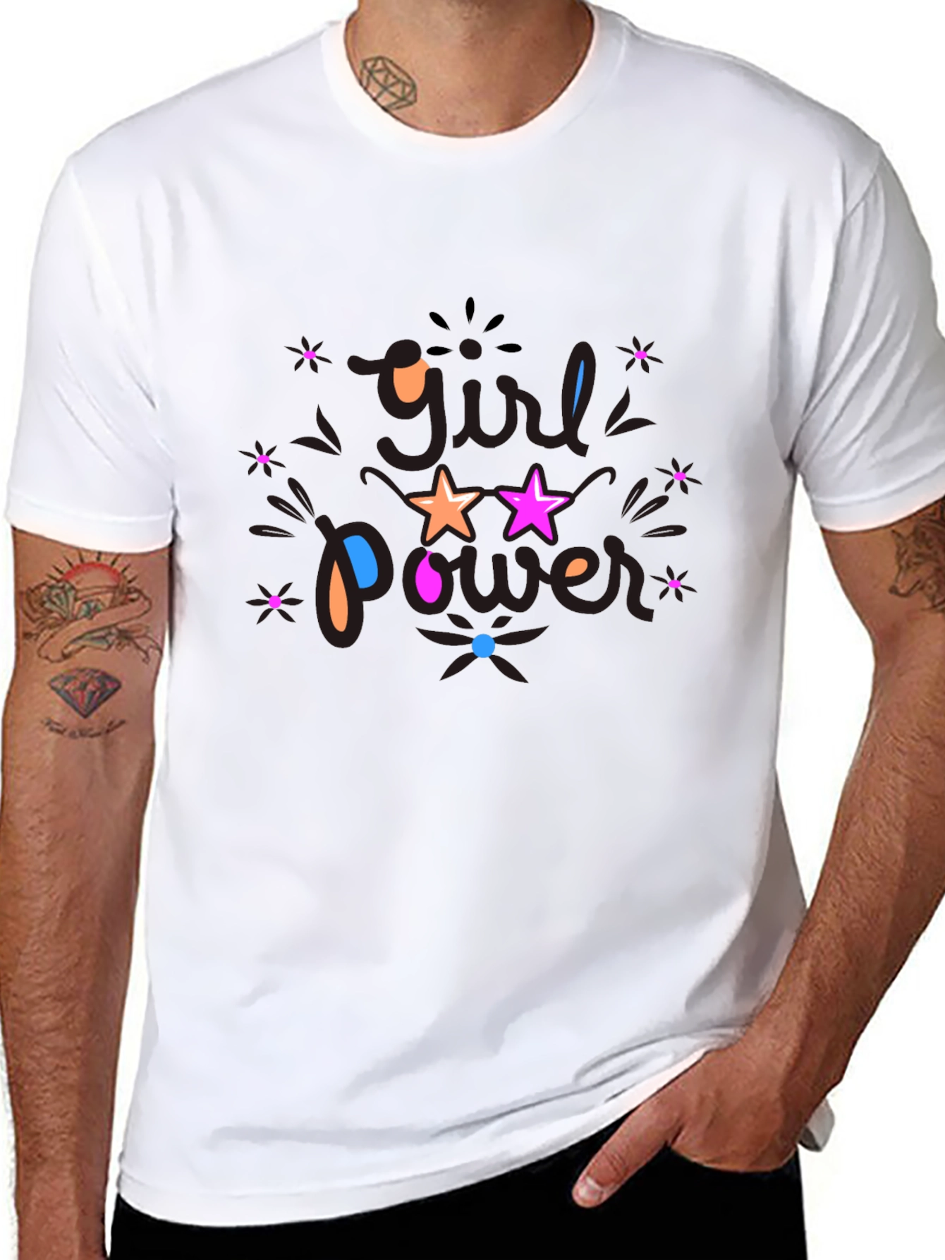 Girl Power Graphic Black T-Shirt