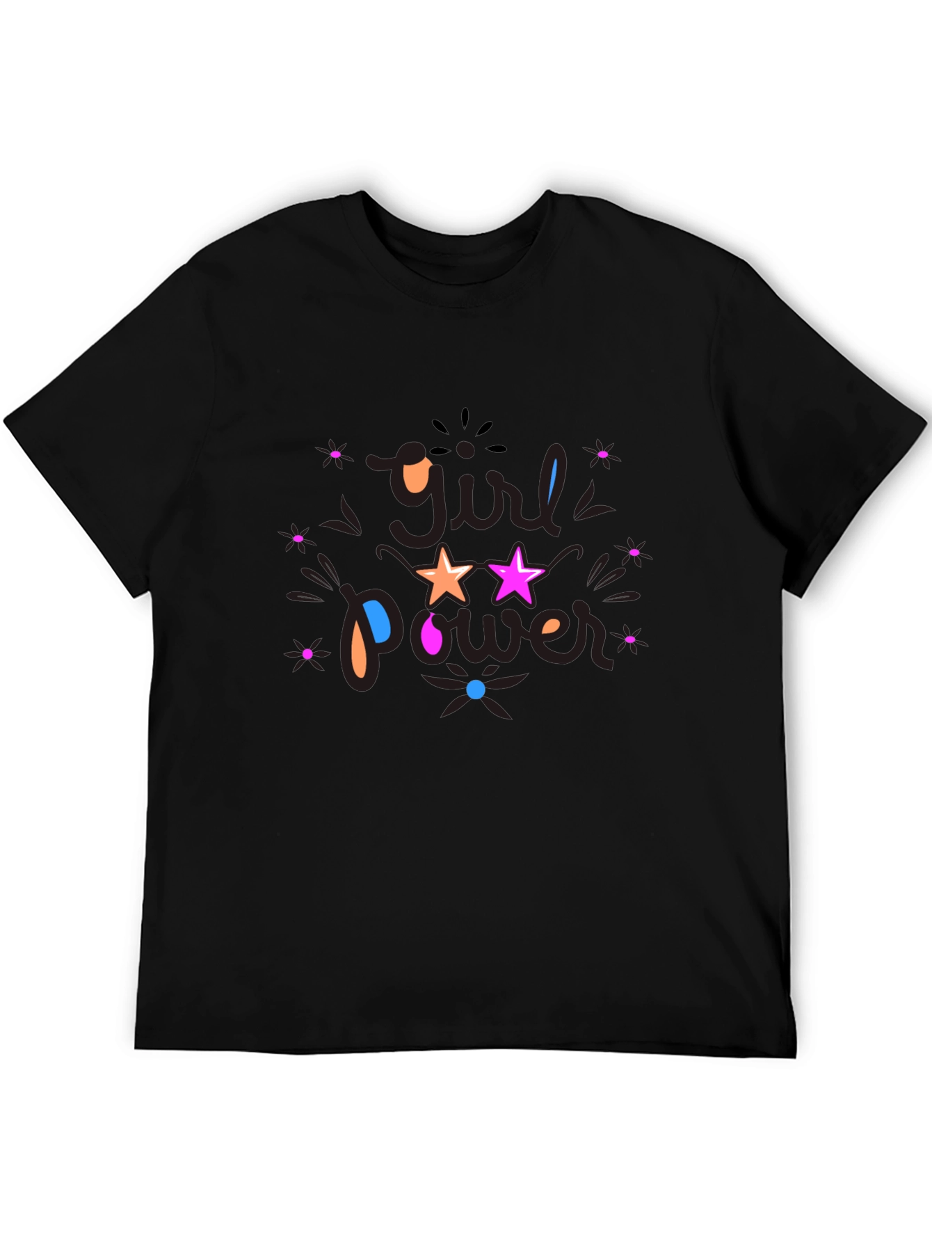 Girl Power Graphic Black T-Shirt