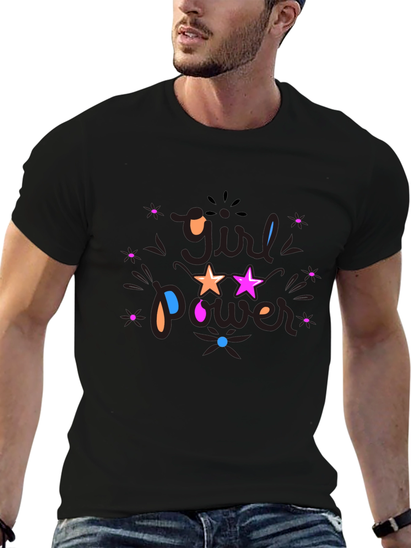 Girl Power Graphic Black T-Shirt