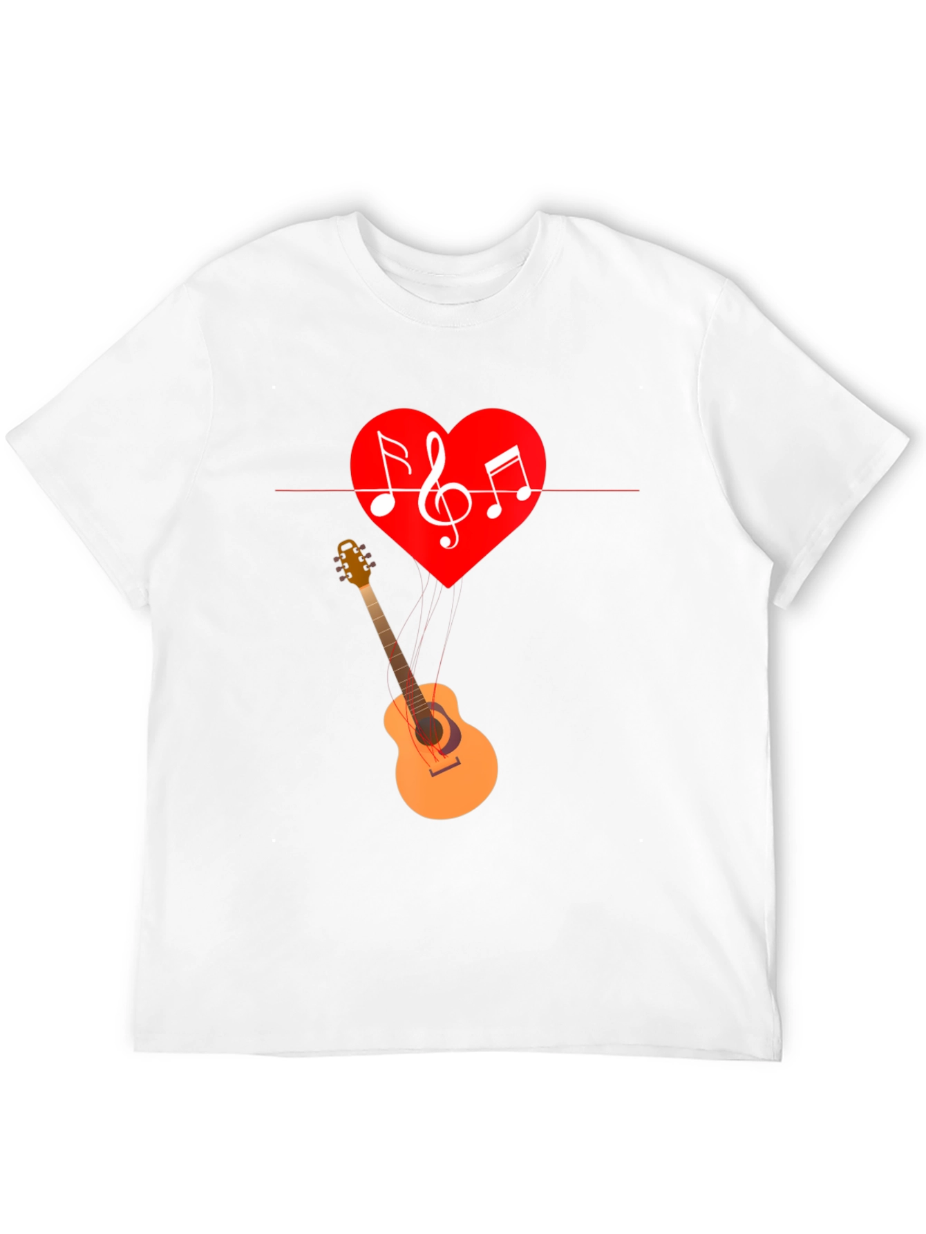 Music Heart Guitar Graphic T-Shirt