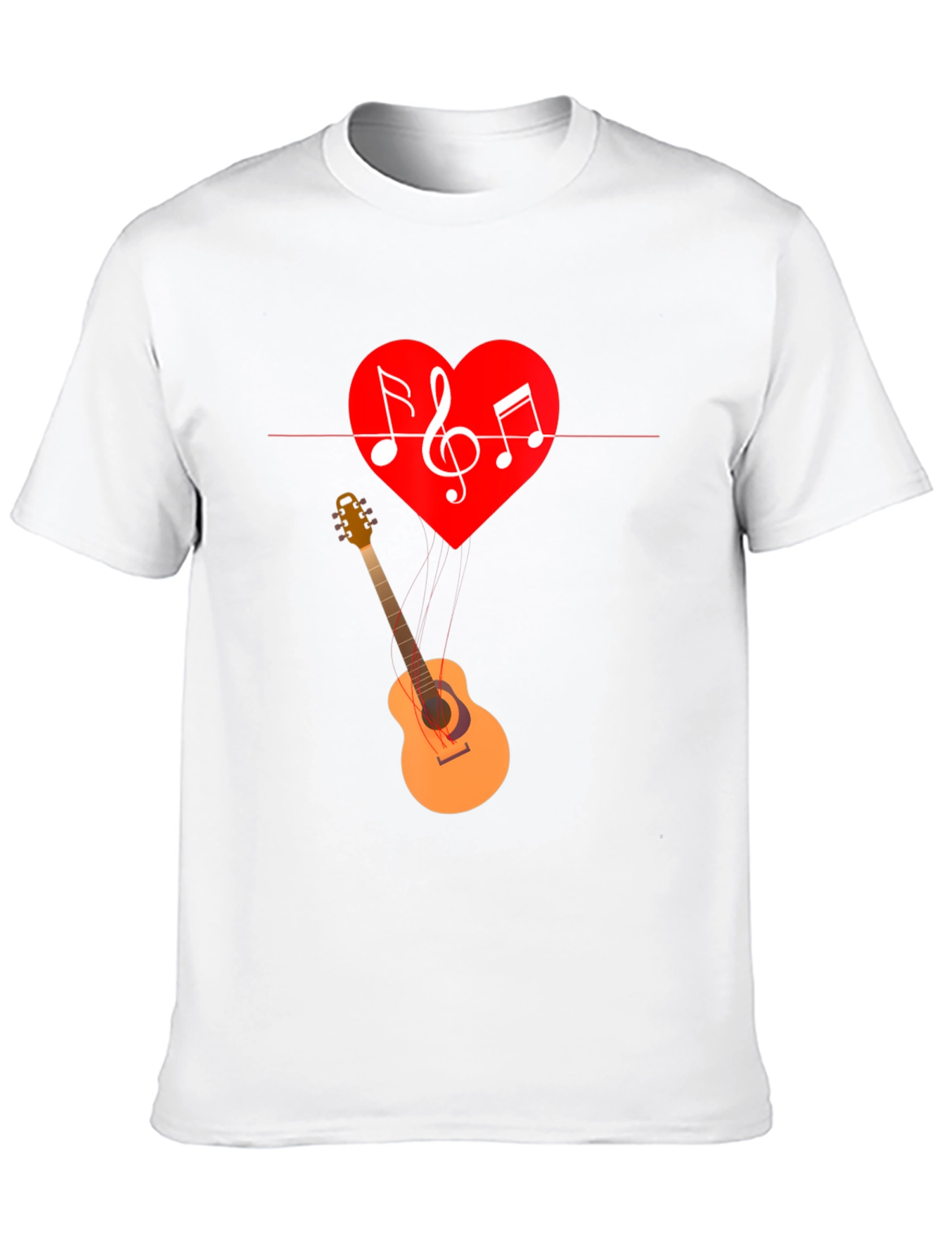 Music Heart Guitar Graphic T-Shirt