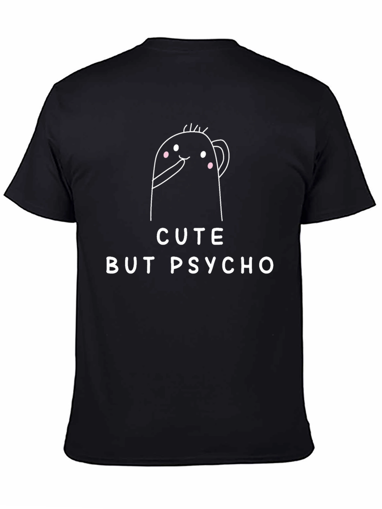 Cute But Psycho Graphic Tee - Black Cotton Blend