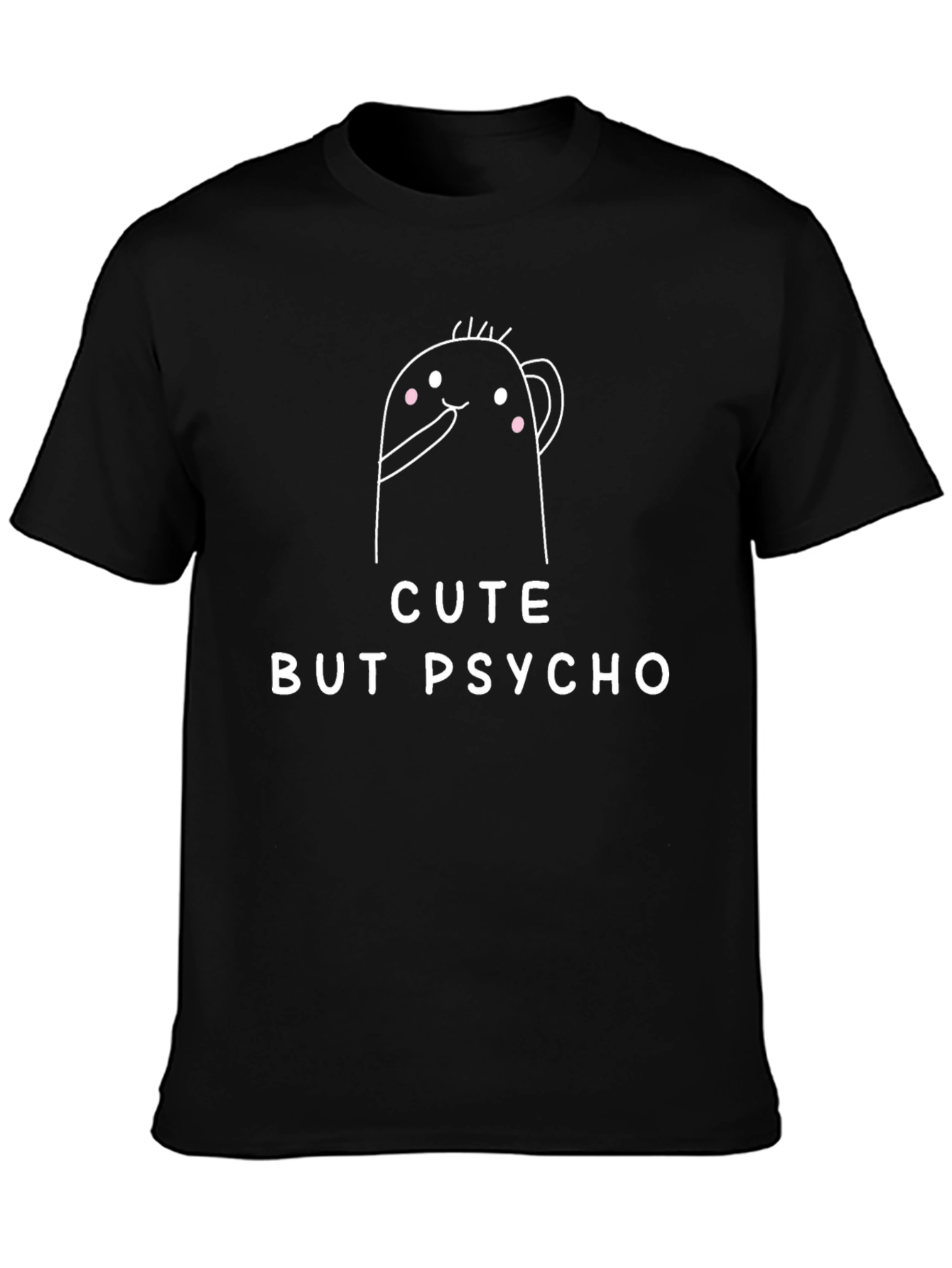 Cute But Psycho Graphic Tee - Black Cotton Blend