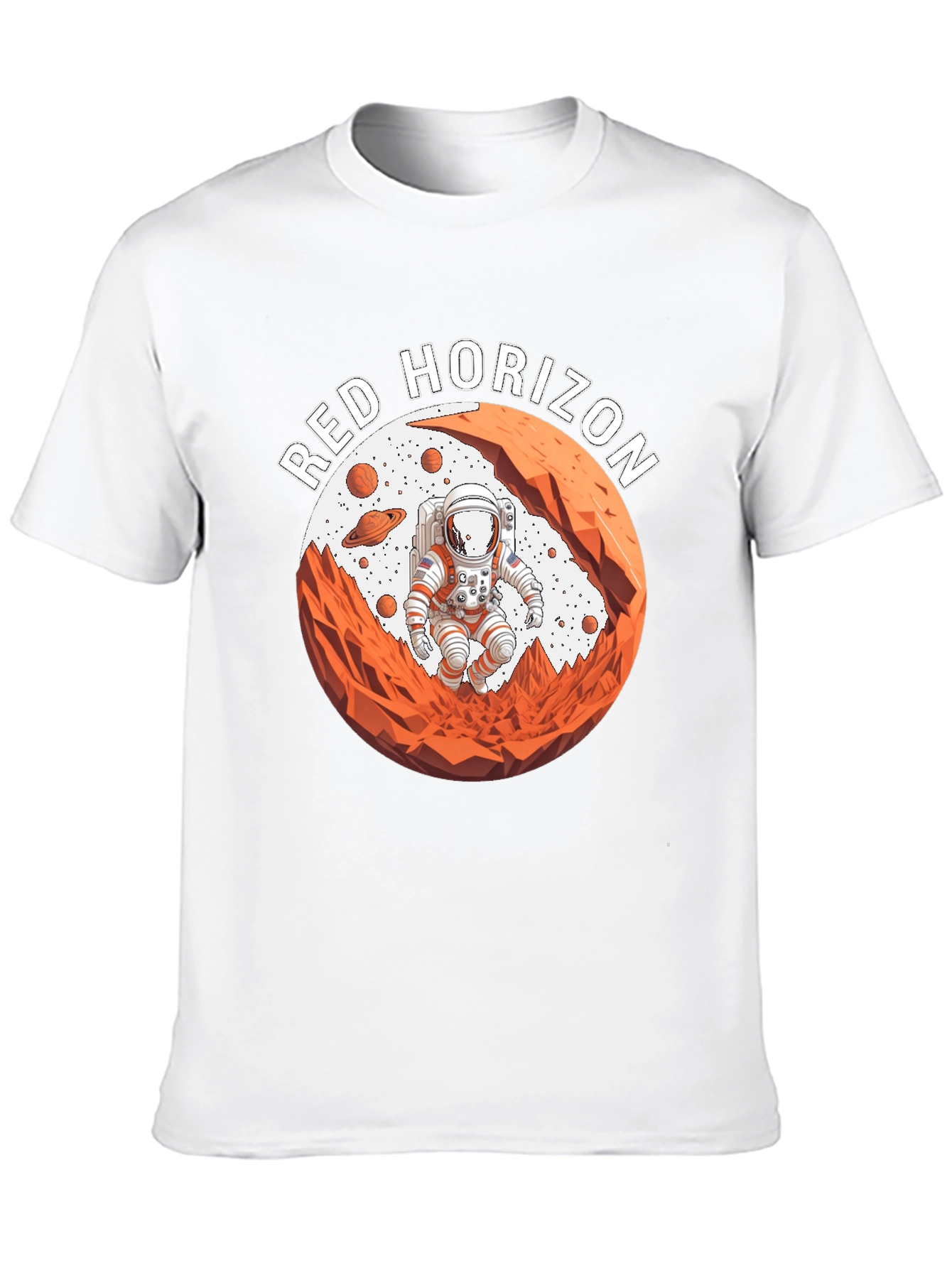 Red Horizon Astronaut Black T-Shirt