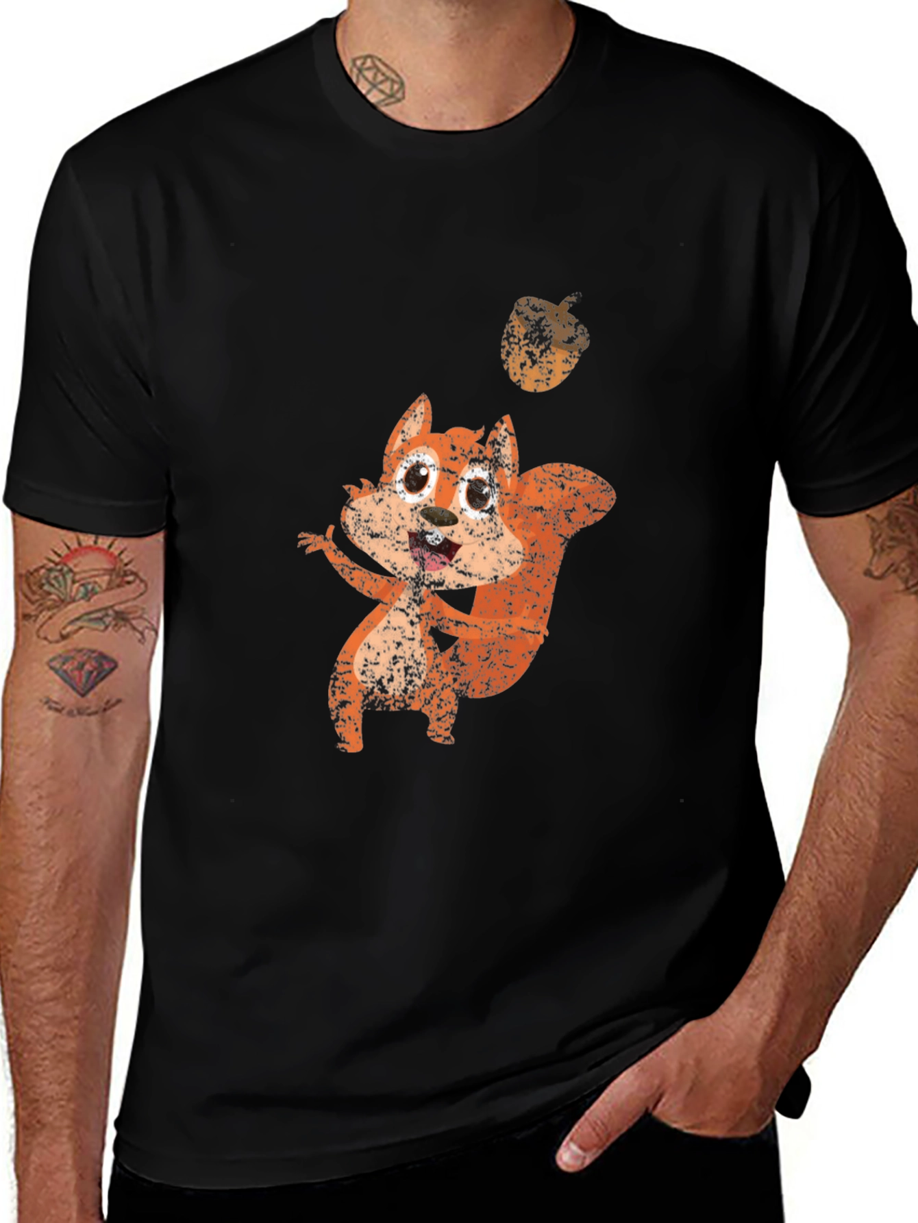 Squirrel Graphic Black T-Shirt
