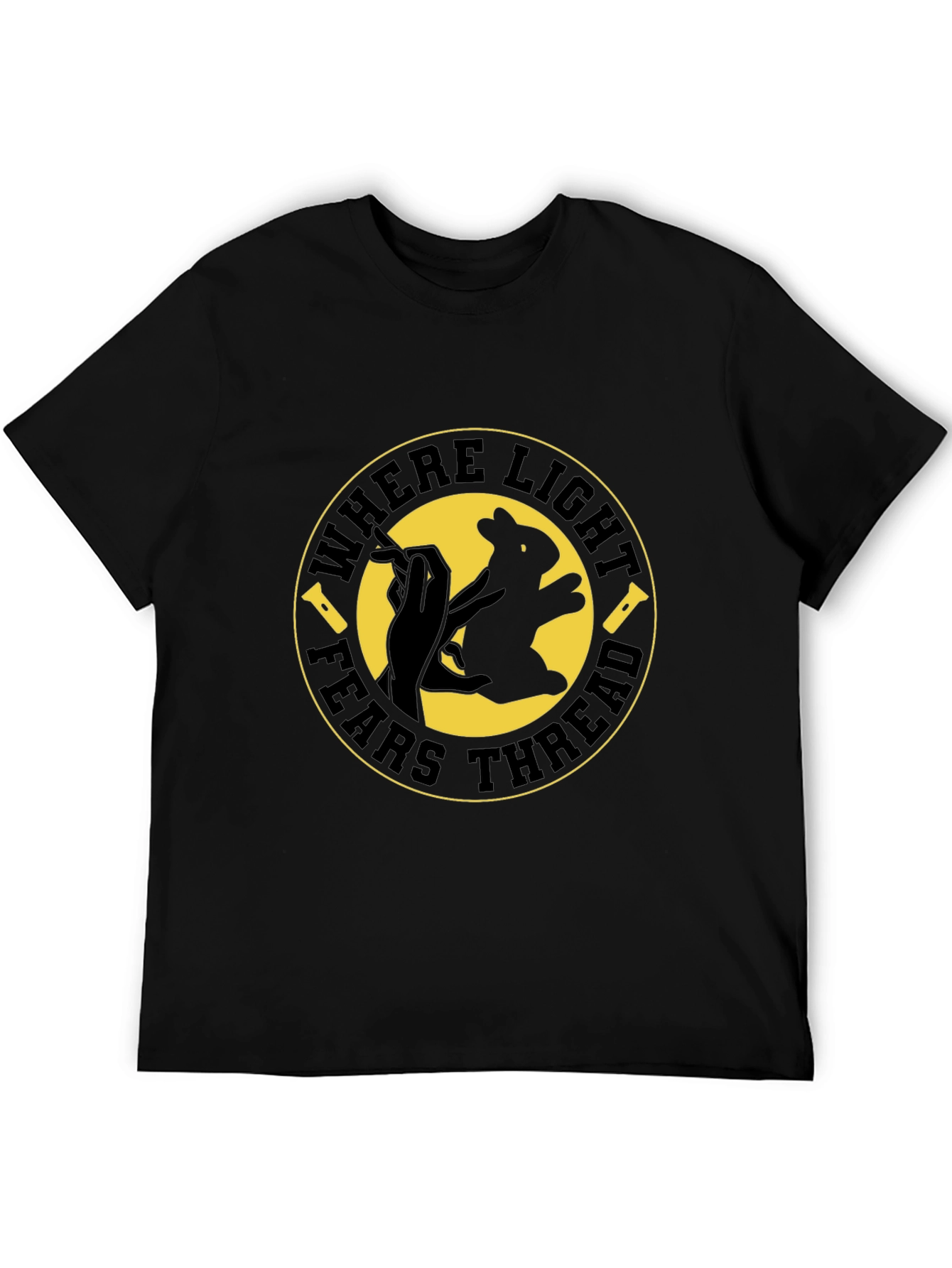 Where Light Fears Tread Black Graphic Tee