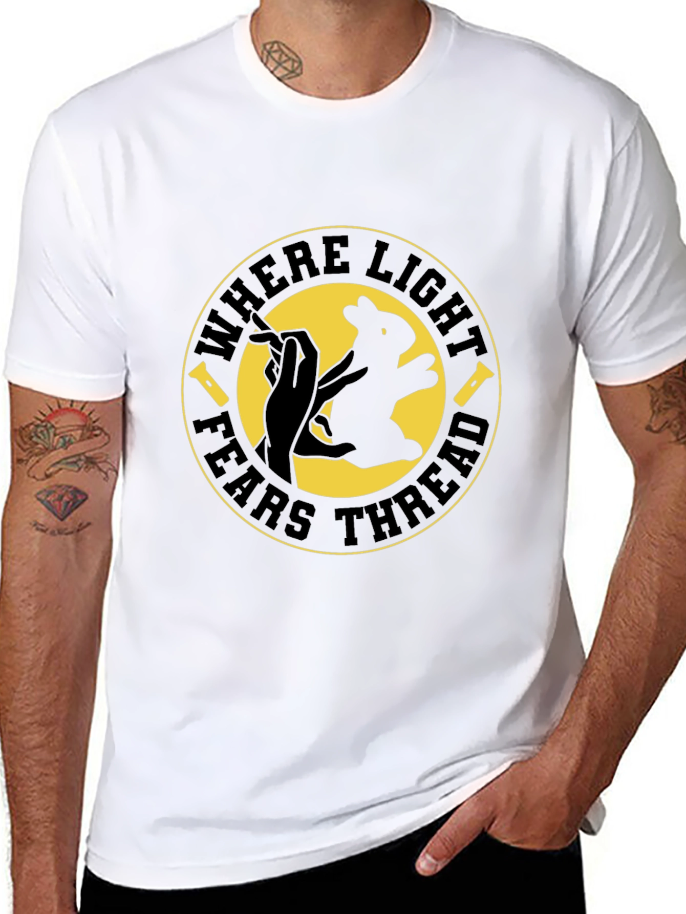 Where Light Fears Tread Black Graphic Tee