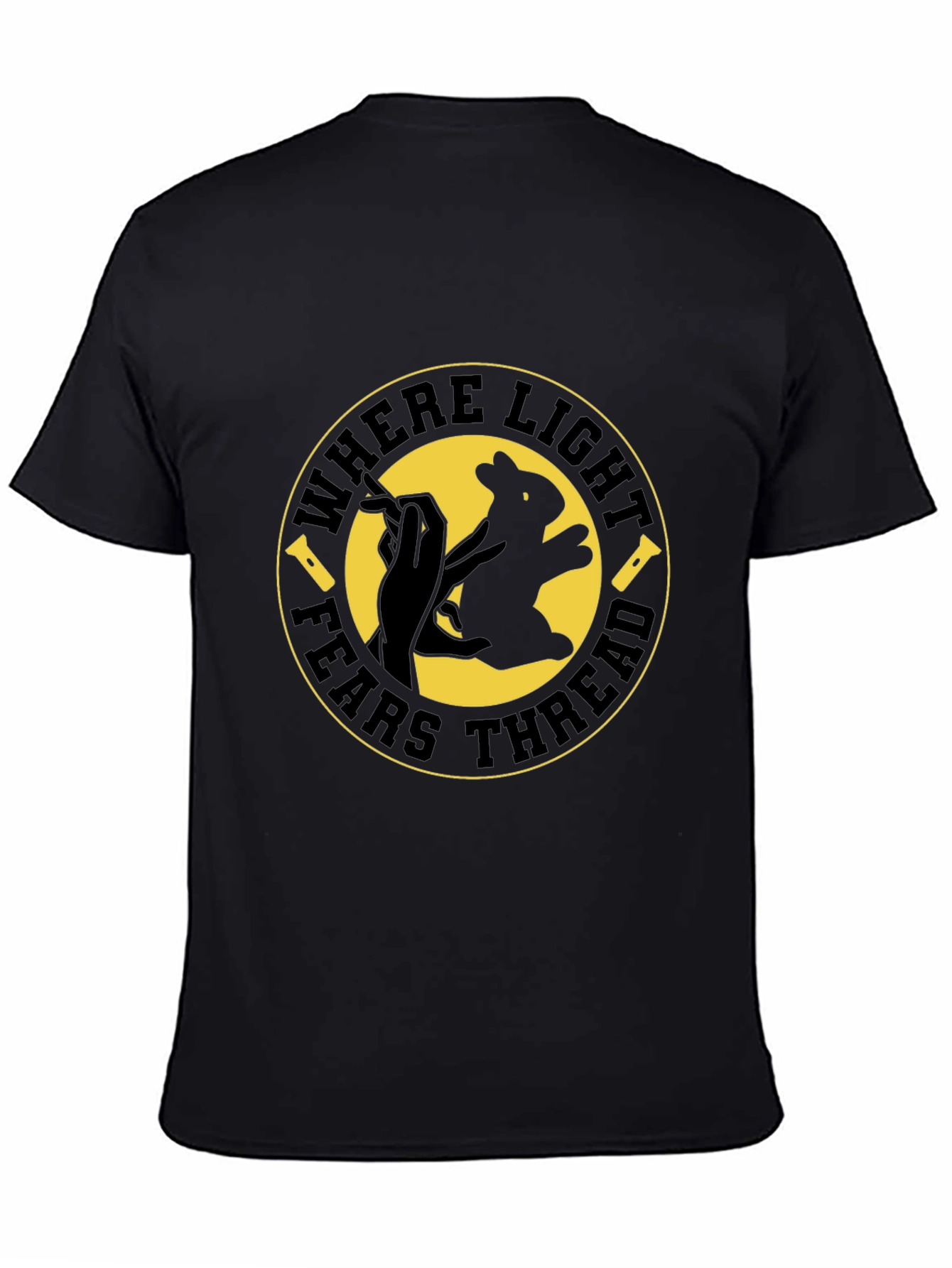 Where Light Fears Tread Black Graphic Tee