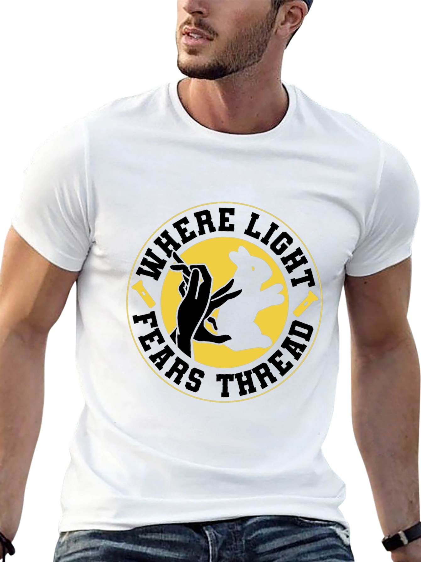 Where Light Fears Tread Black Graphic Tee