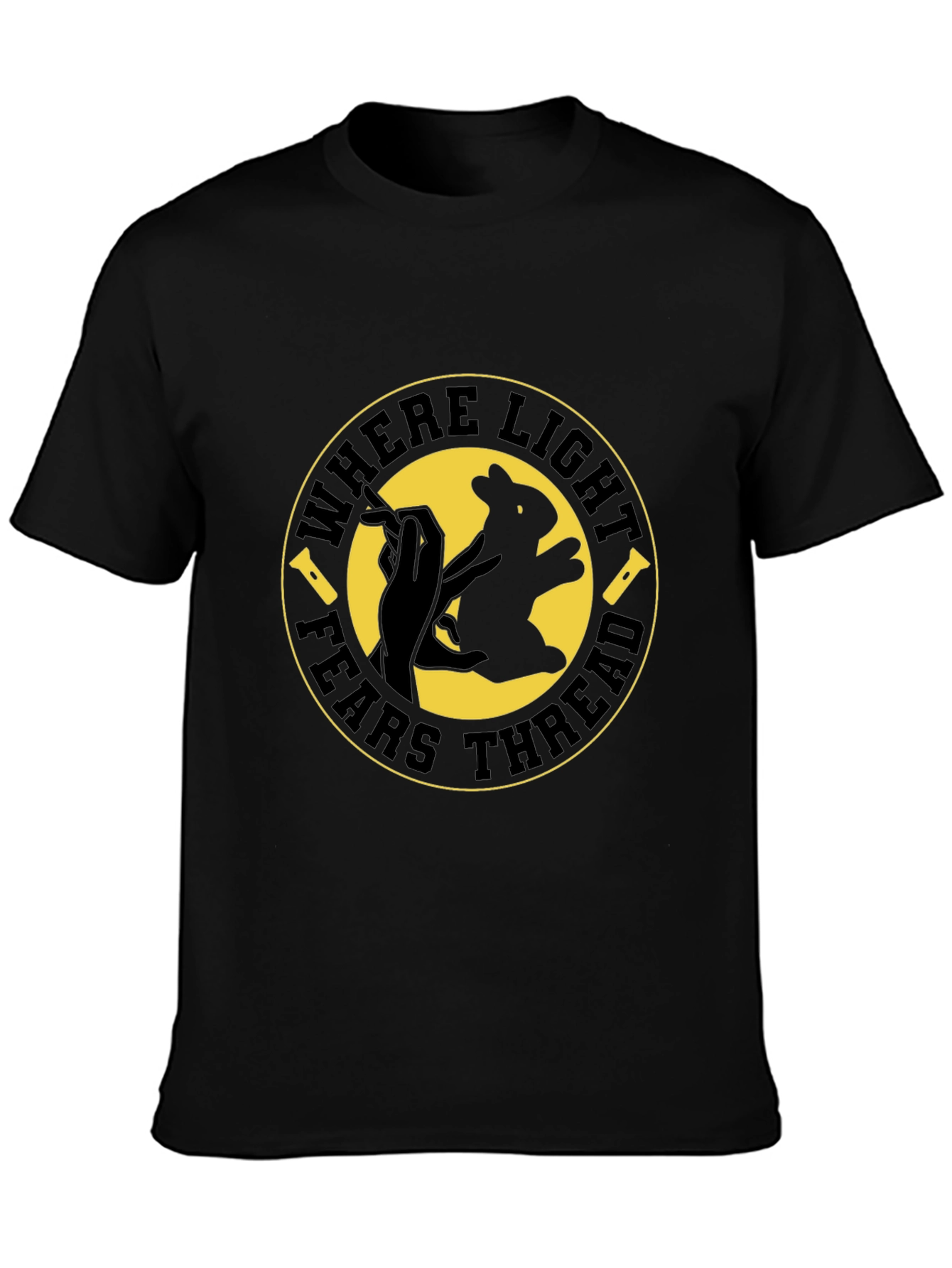 Where Light Fears Tread Black Graphic Tee