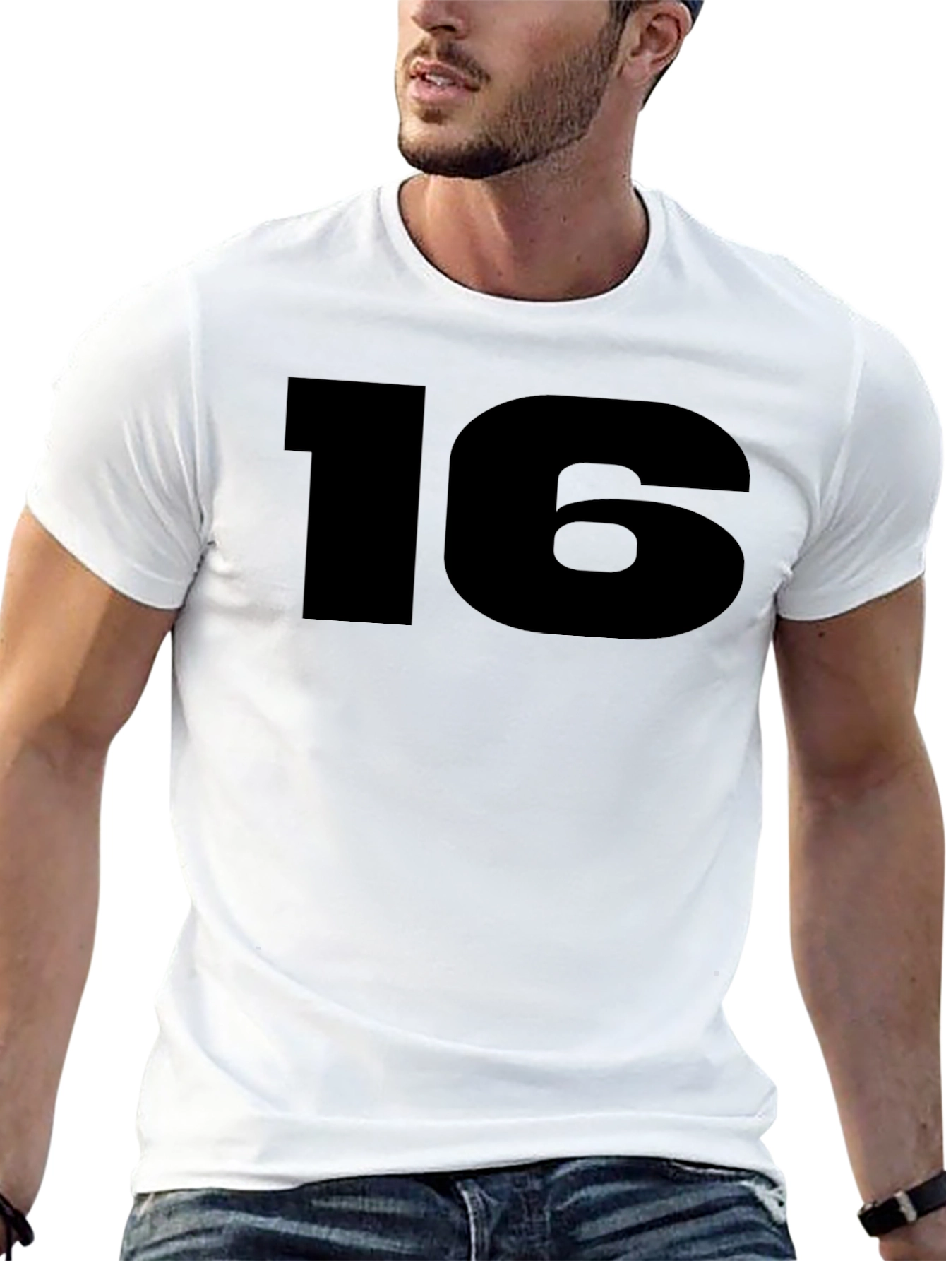 Number 16 Black T-Shirt