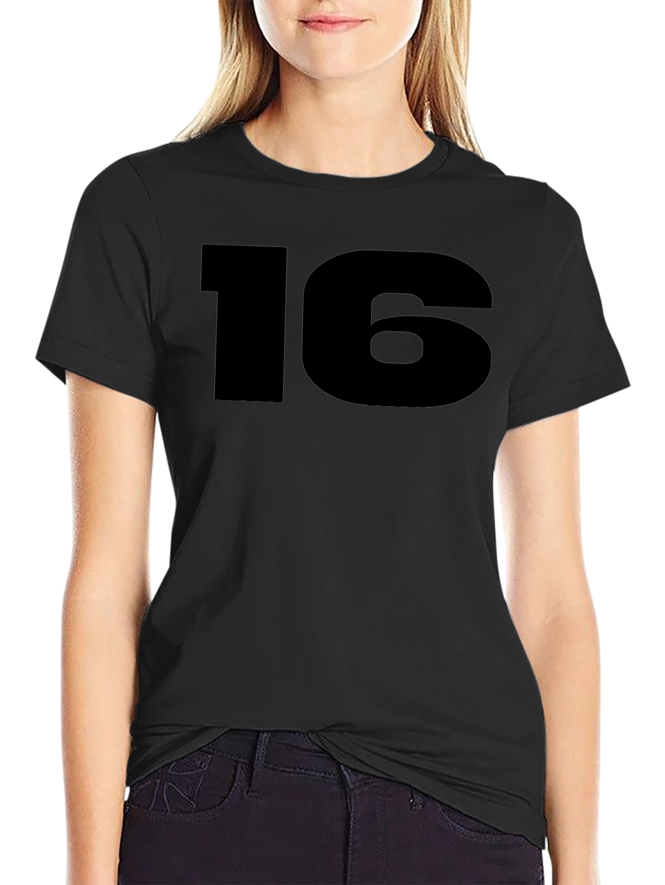 Number 16 Black T-Shirt