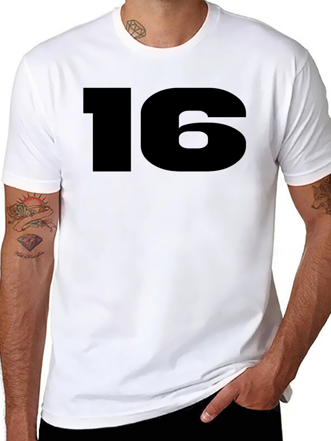 Number 16 Black T-Shirt
