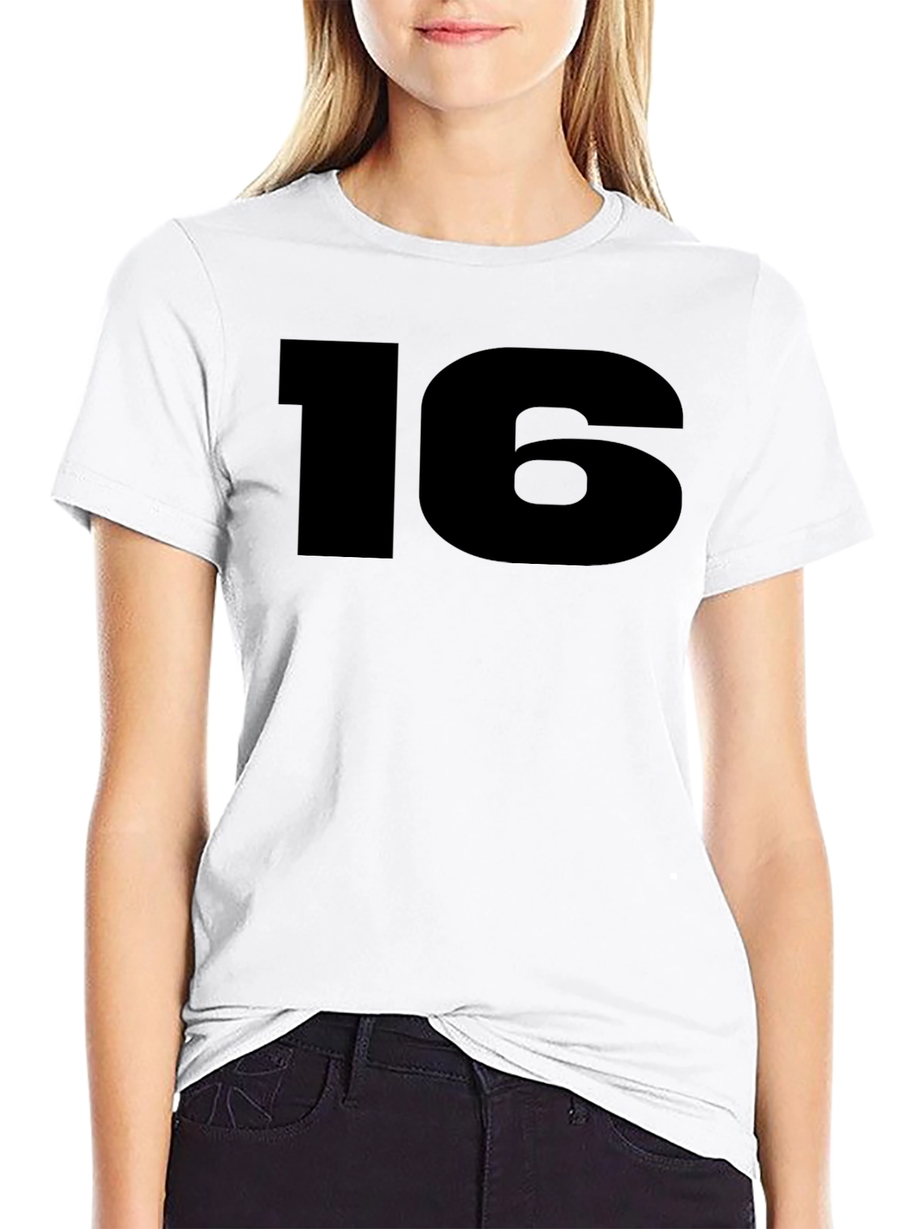 Number 16 Black T-Shirt