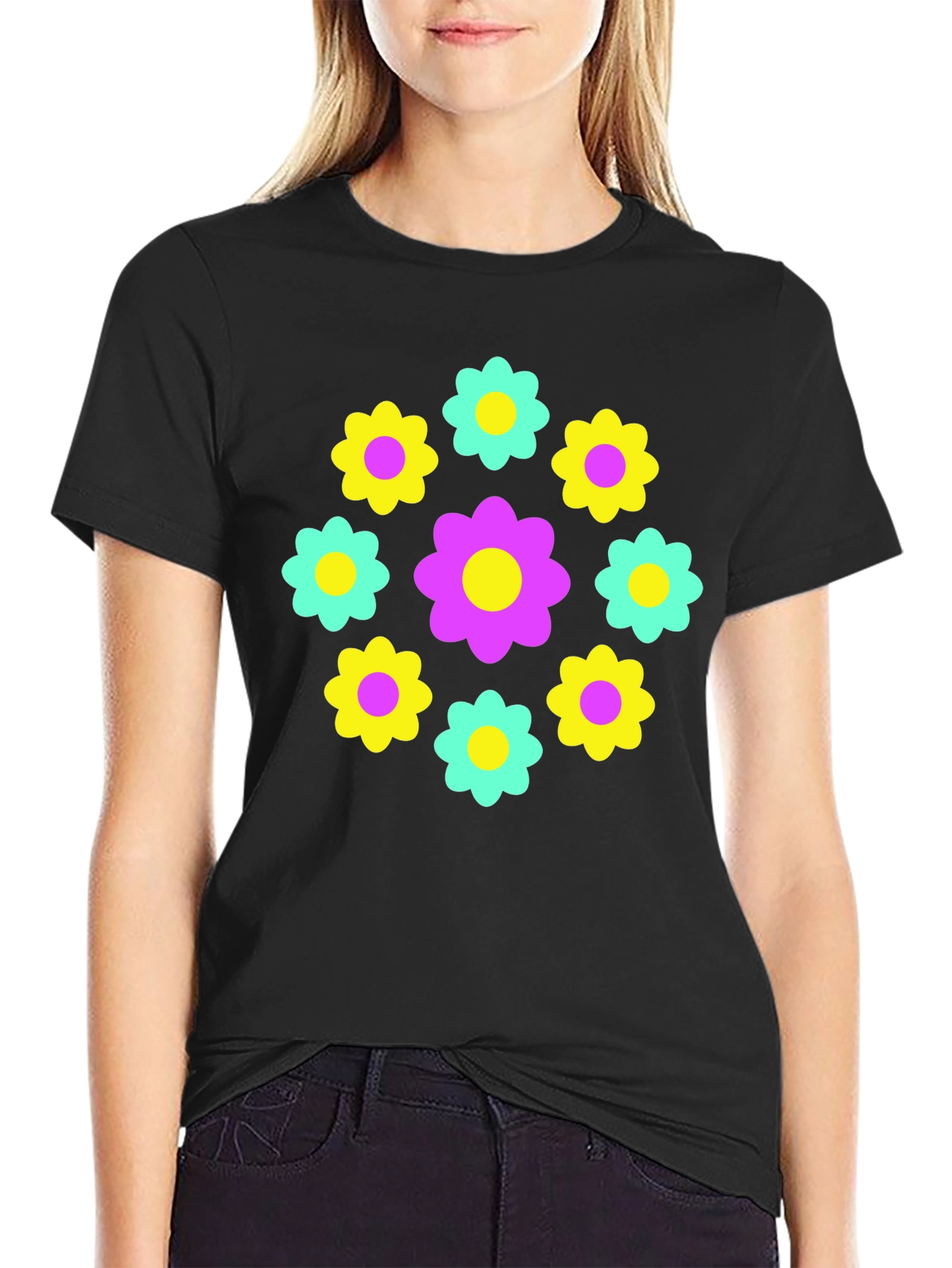 Retro Flower Power Graphic Tee