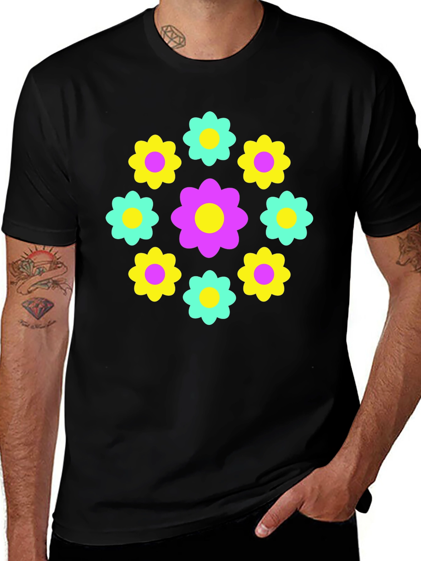 Retro Flower Power Graphic Tee