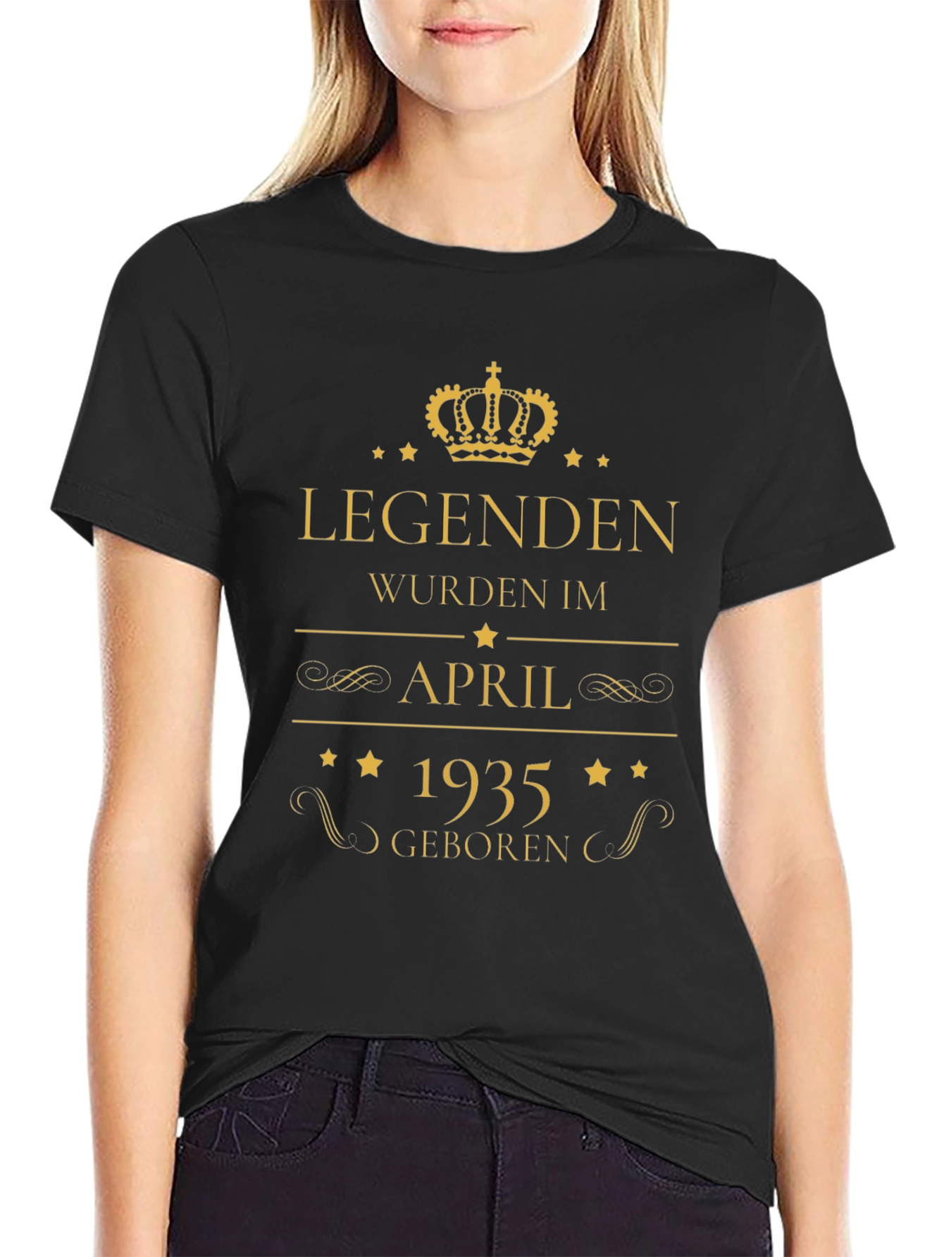 Legends Born in April 1935 Black T-Shirt