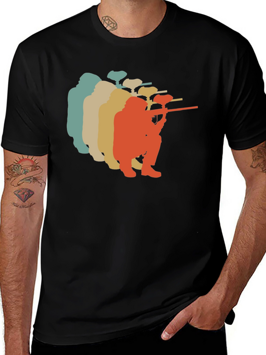 Vintage Paintball Player Silhouette T-Shirt