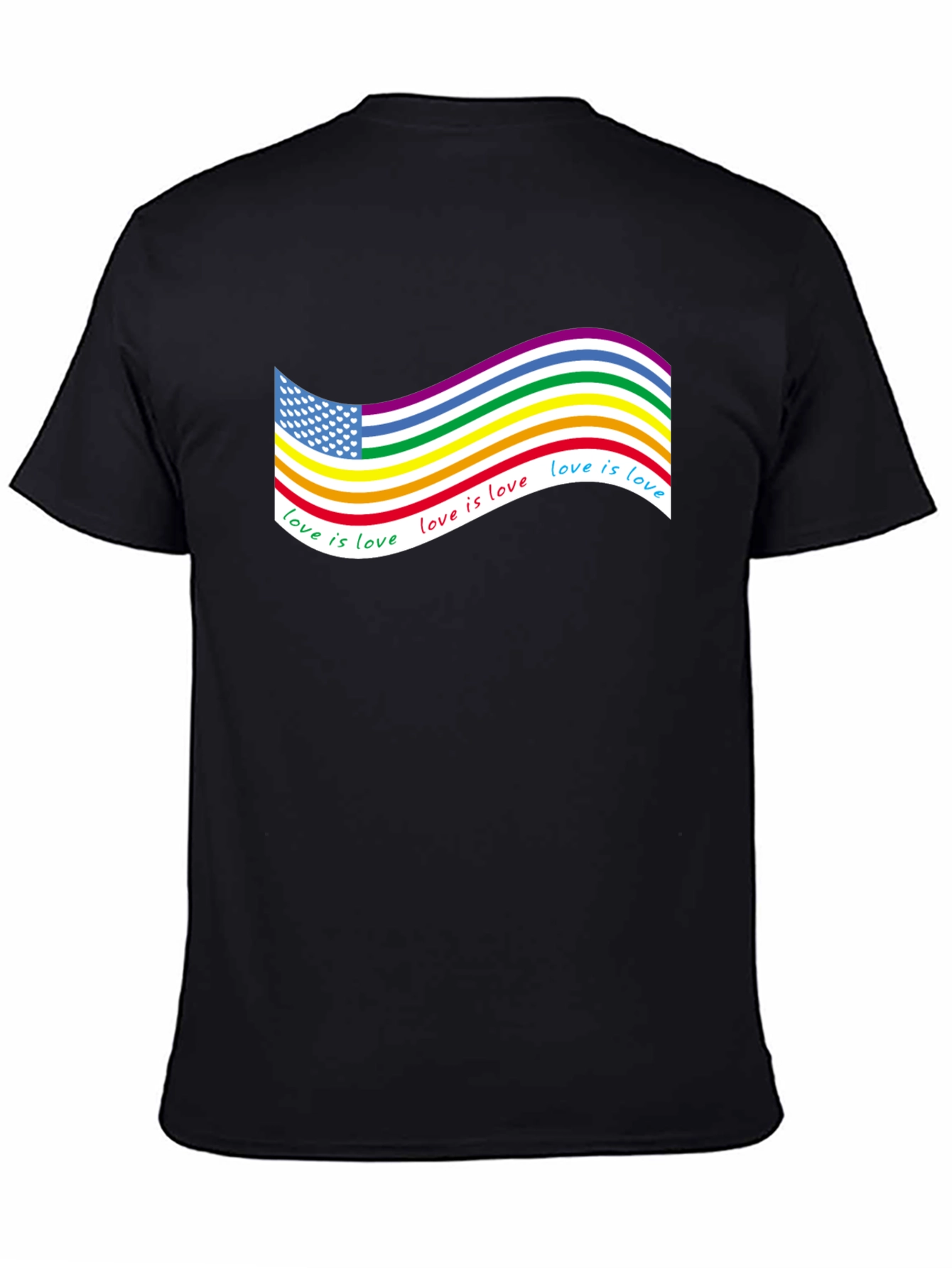 Love Is Love LGBTQ+ USA Flag T-Shirt