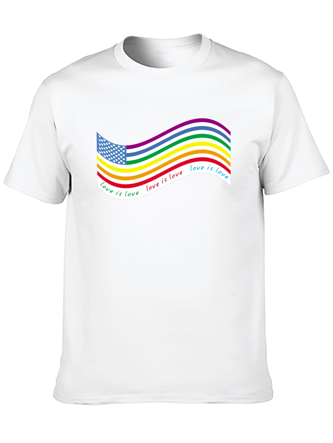Love Is Love LGBTQ+ USA Flag T-Shirt