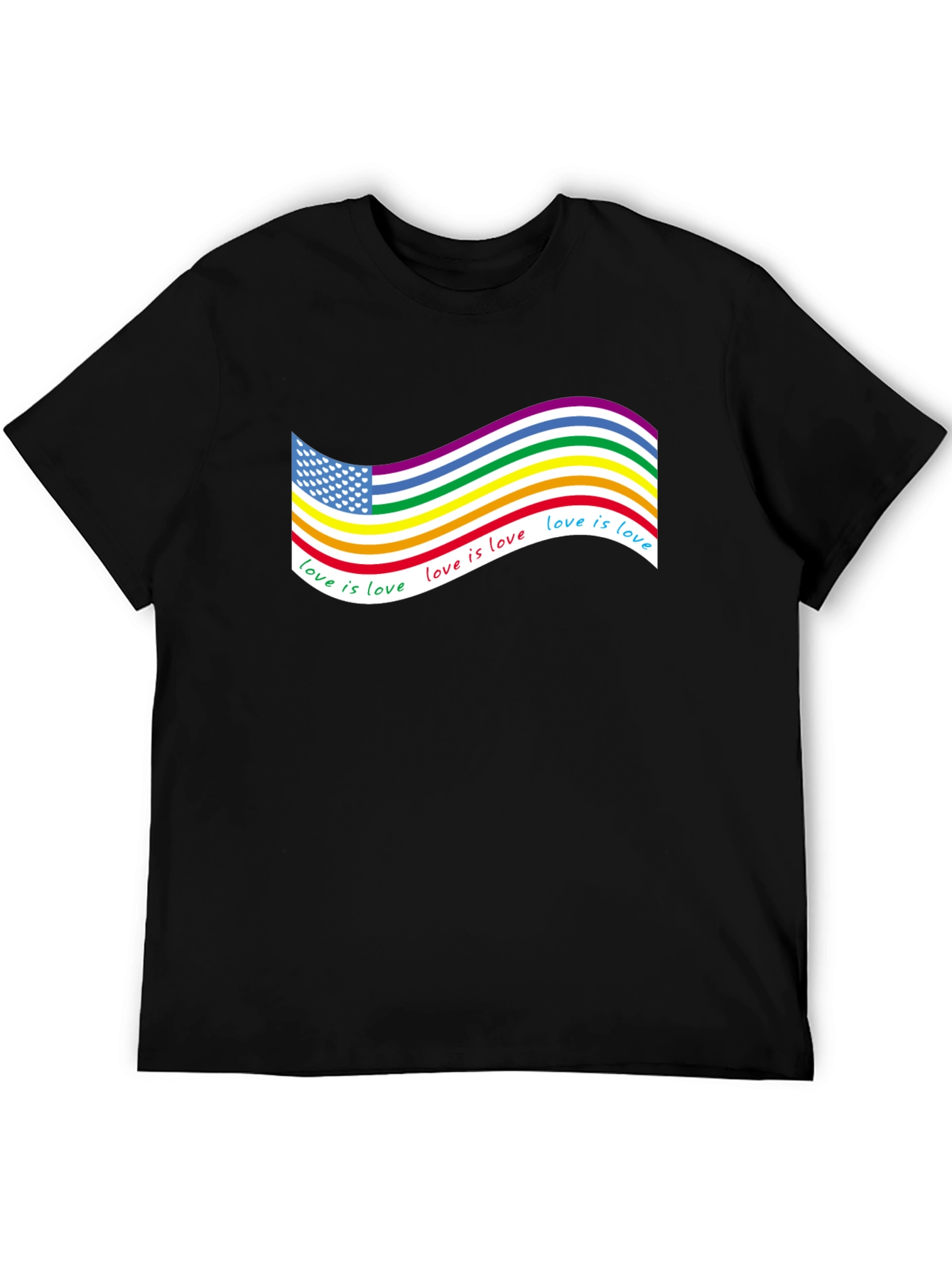 Love Is Love LGBTQ+ USA Flag T-Shirt