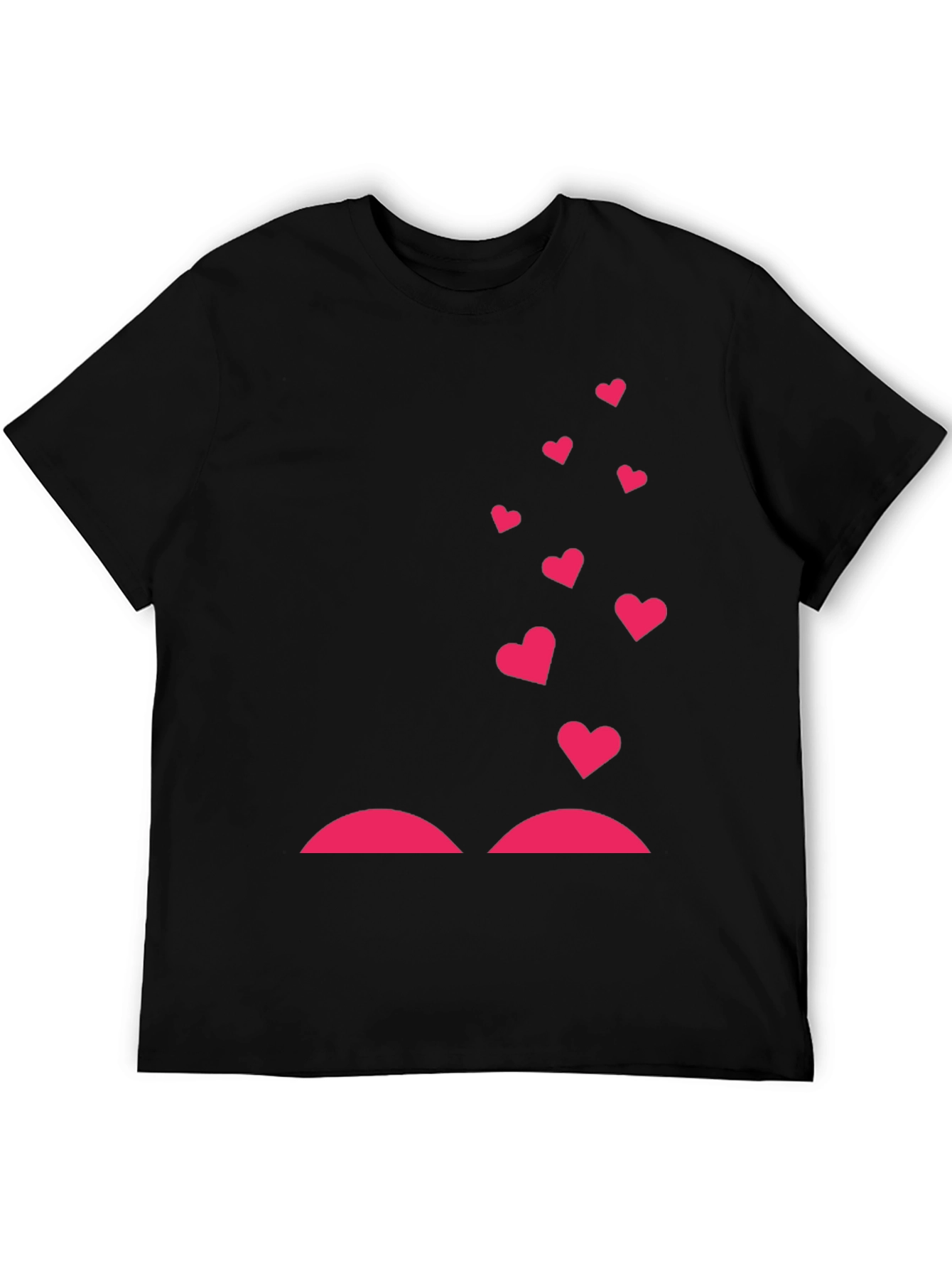 Heart Lift Graphic Tee - Black Cotton T-Shirt