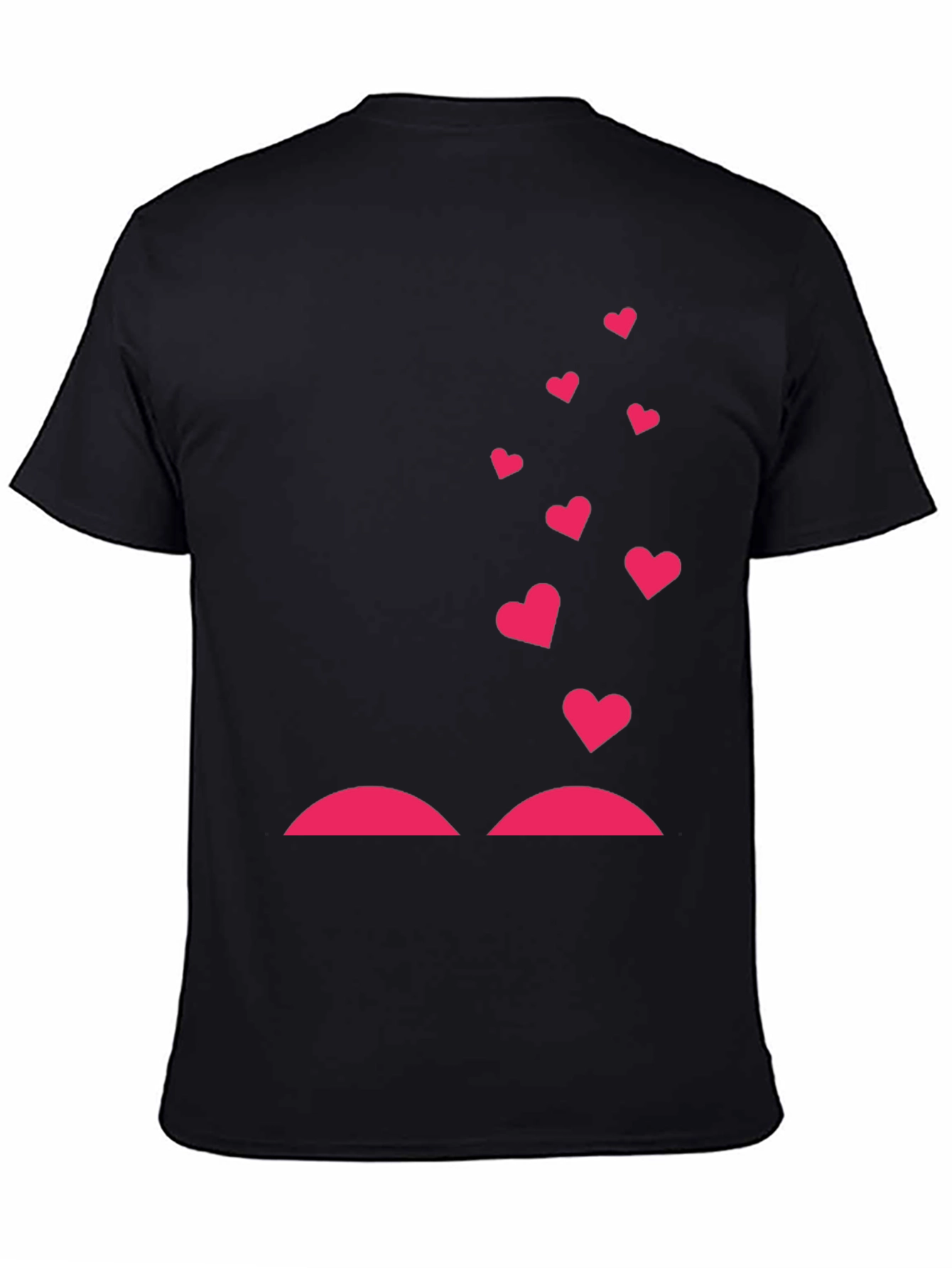 Heart Lift Graphic Tee - Black Cotton T-Shirt