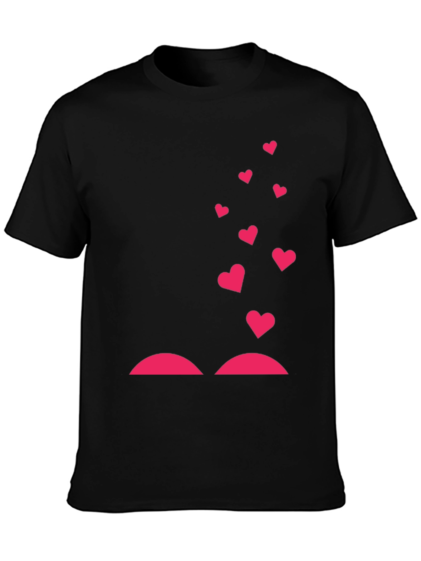 Heart Lift Graphic Tee - Black Cotton T-Shirt