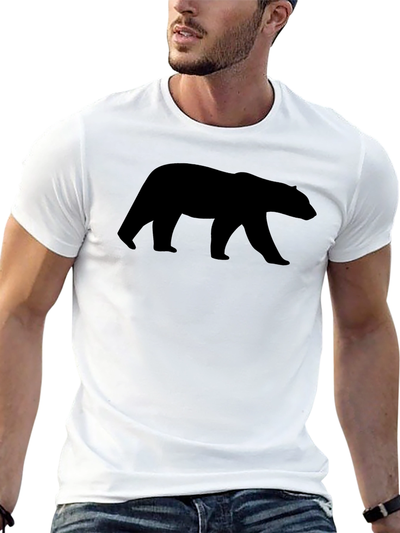 Mens Black Bear Graphic T-Shirt