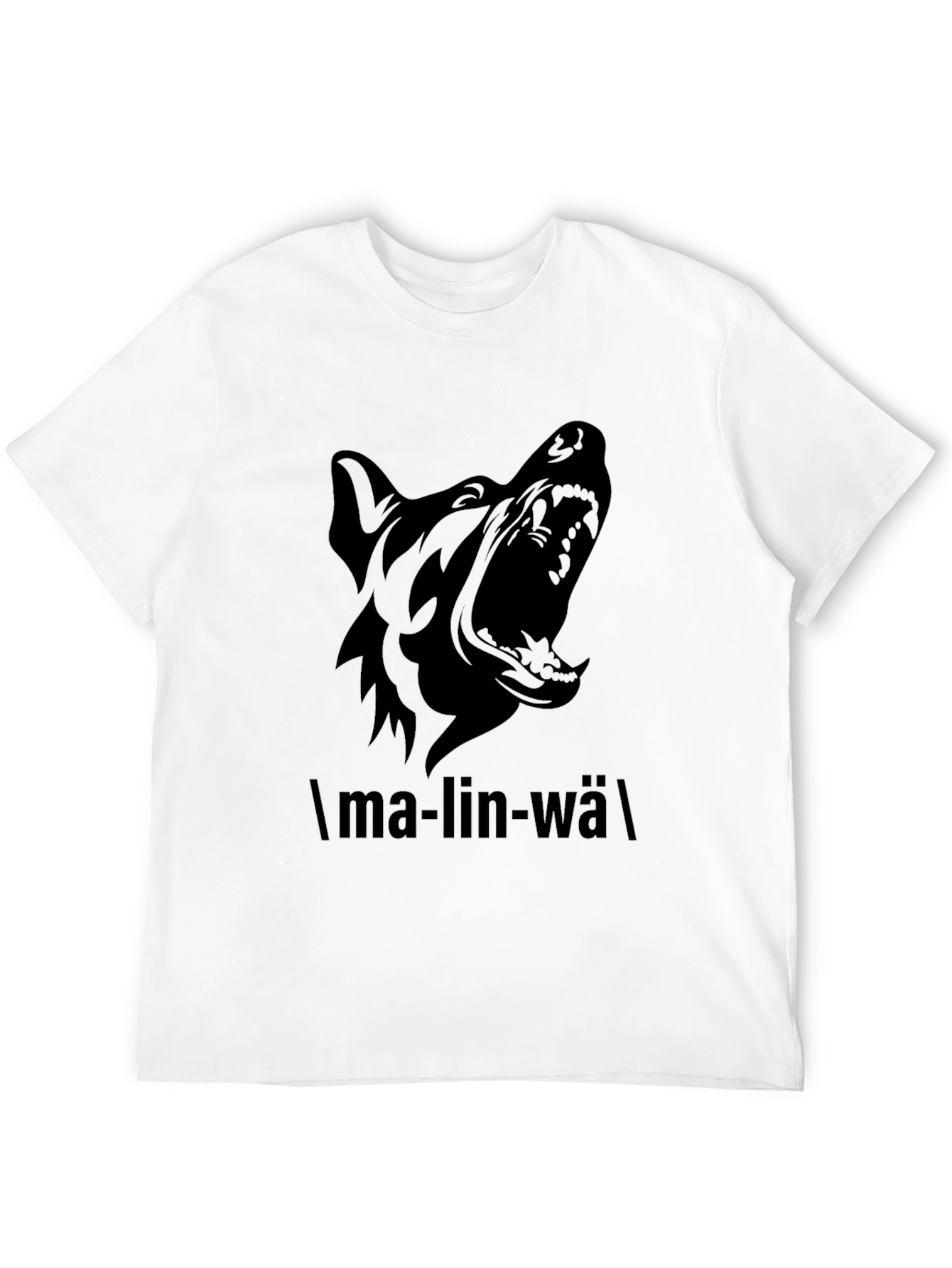 Malinwa Dog Graphic Black T-Shirt